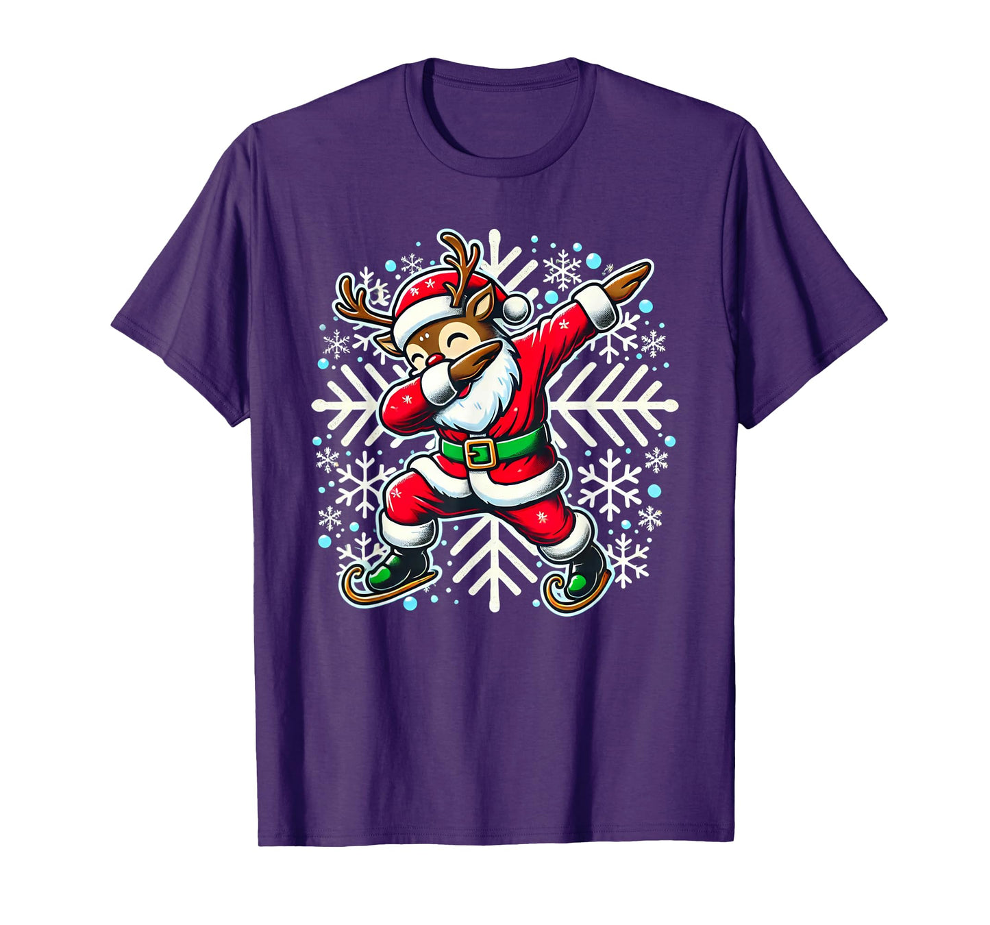 Dabbing Reindeer Santa Claus Funny Christmas Boys Kids Girls T-Shirt