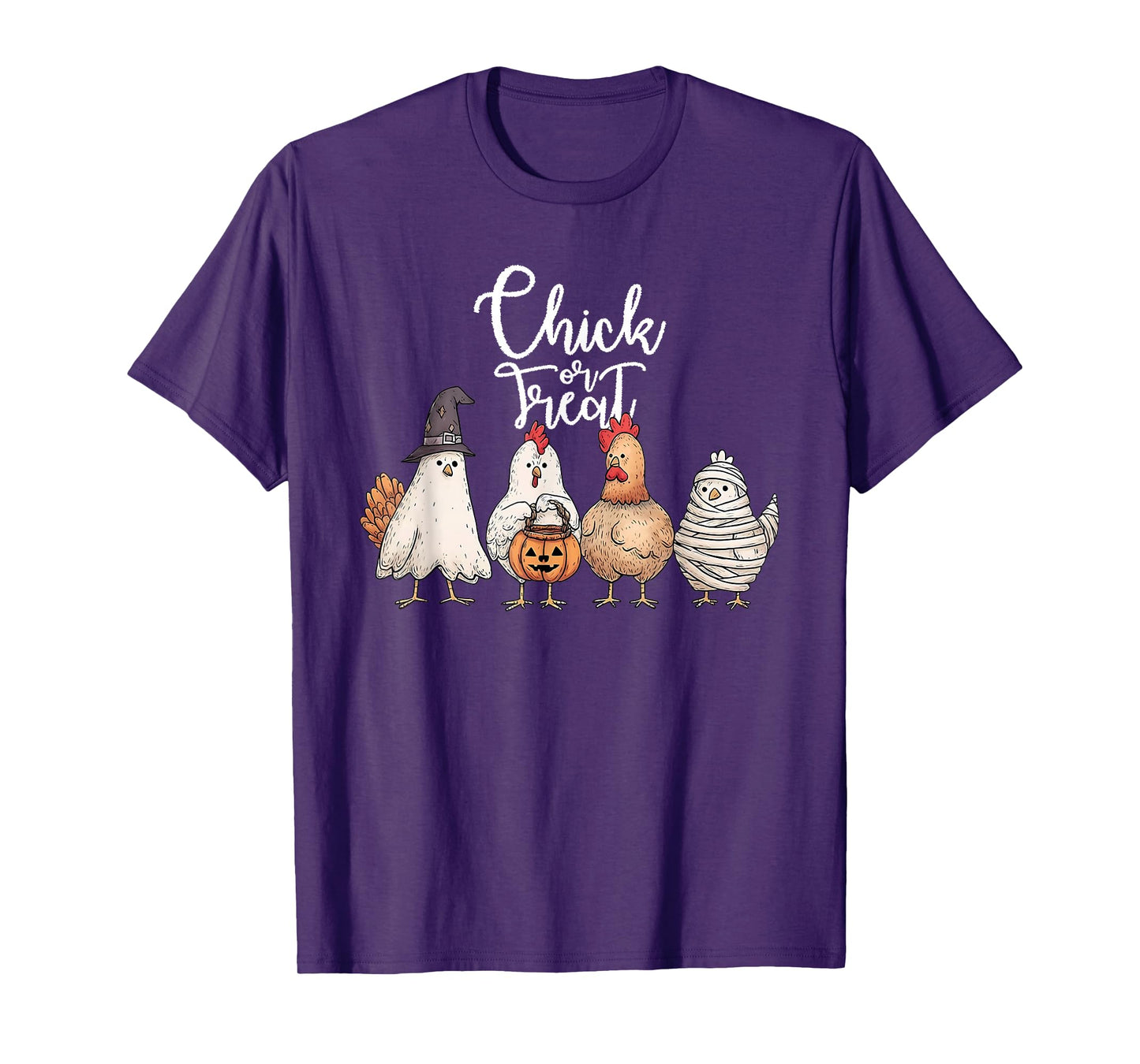 Chick Or Treat Halloween Witch Spooky Chicken T-Shirt