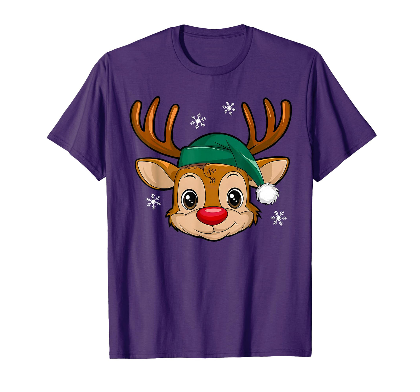 Christmas Funny Rudolph Reindeer Santa Snowflake Holiday T-Shirt