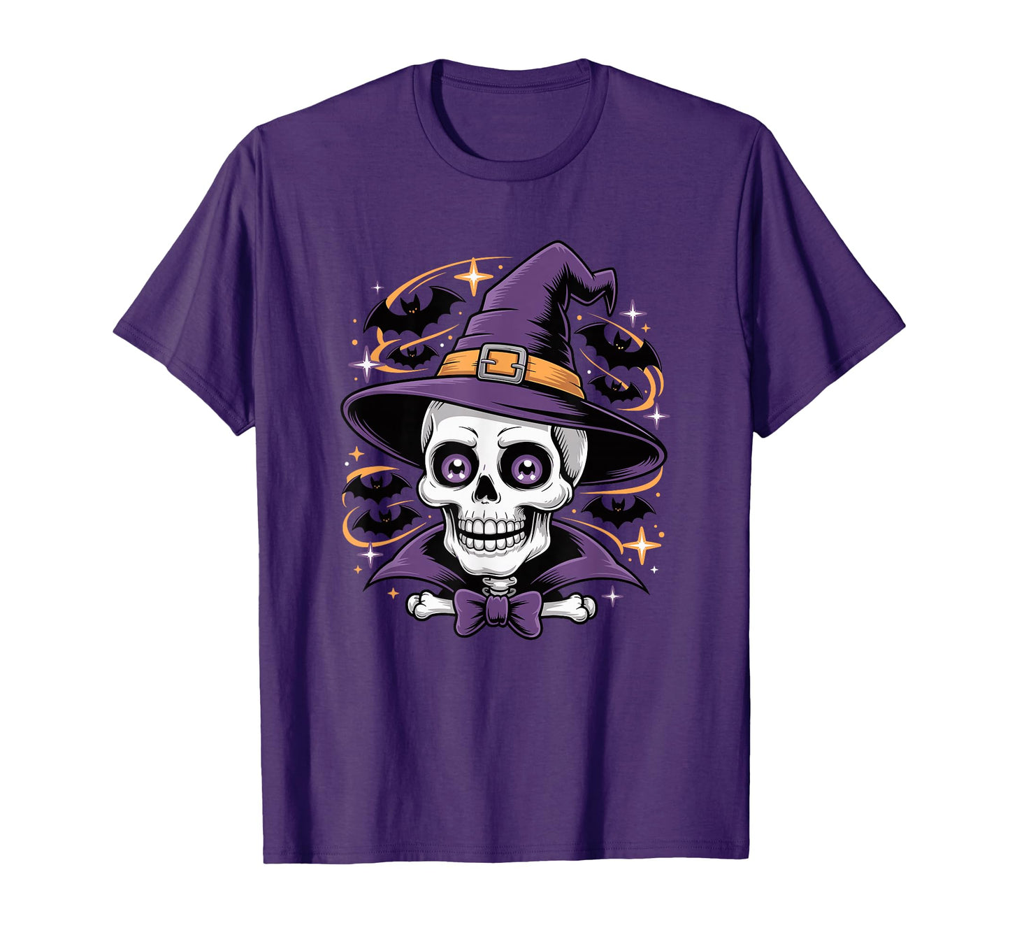 Halloween Skeleton Skull Witch Hat T-Shirt