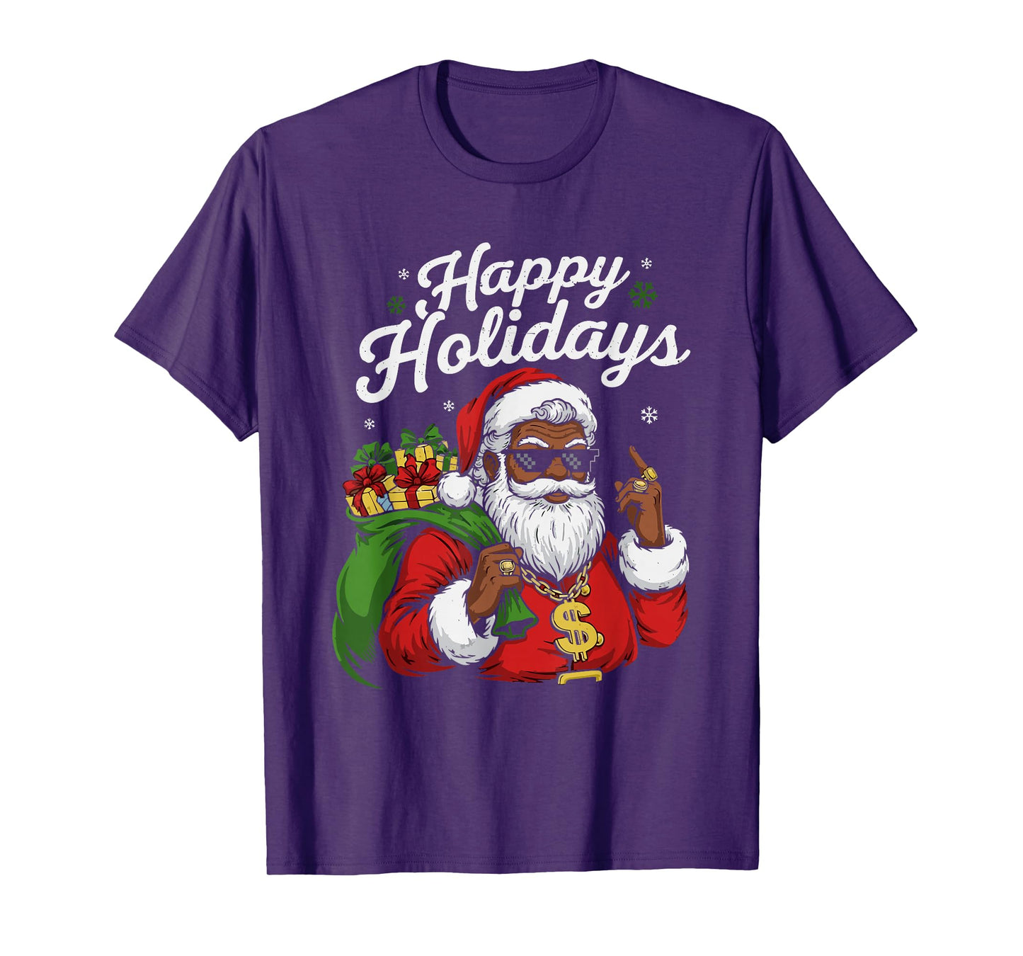 African American Santa Claus Black Christmas Cool Happy Xmas T-Shirt