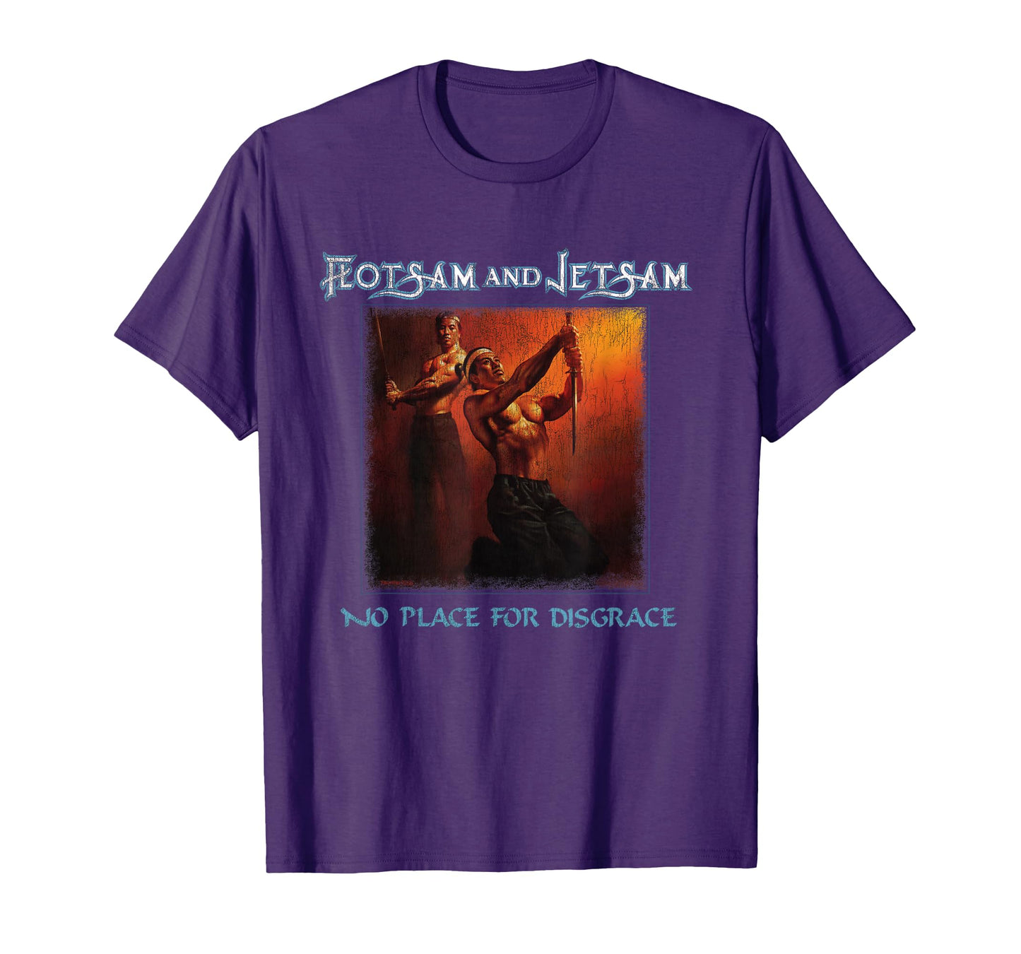 Manic Merch LLC Flotsam and Jetsam - No Place for Disgrace Unisex Classic Fit Black T-Shirt