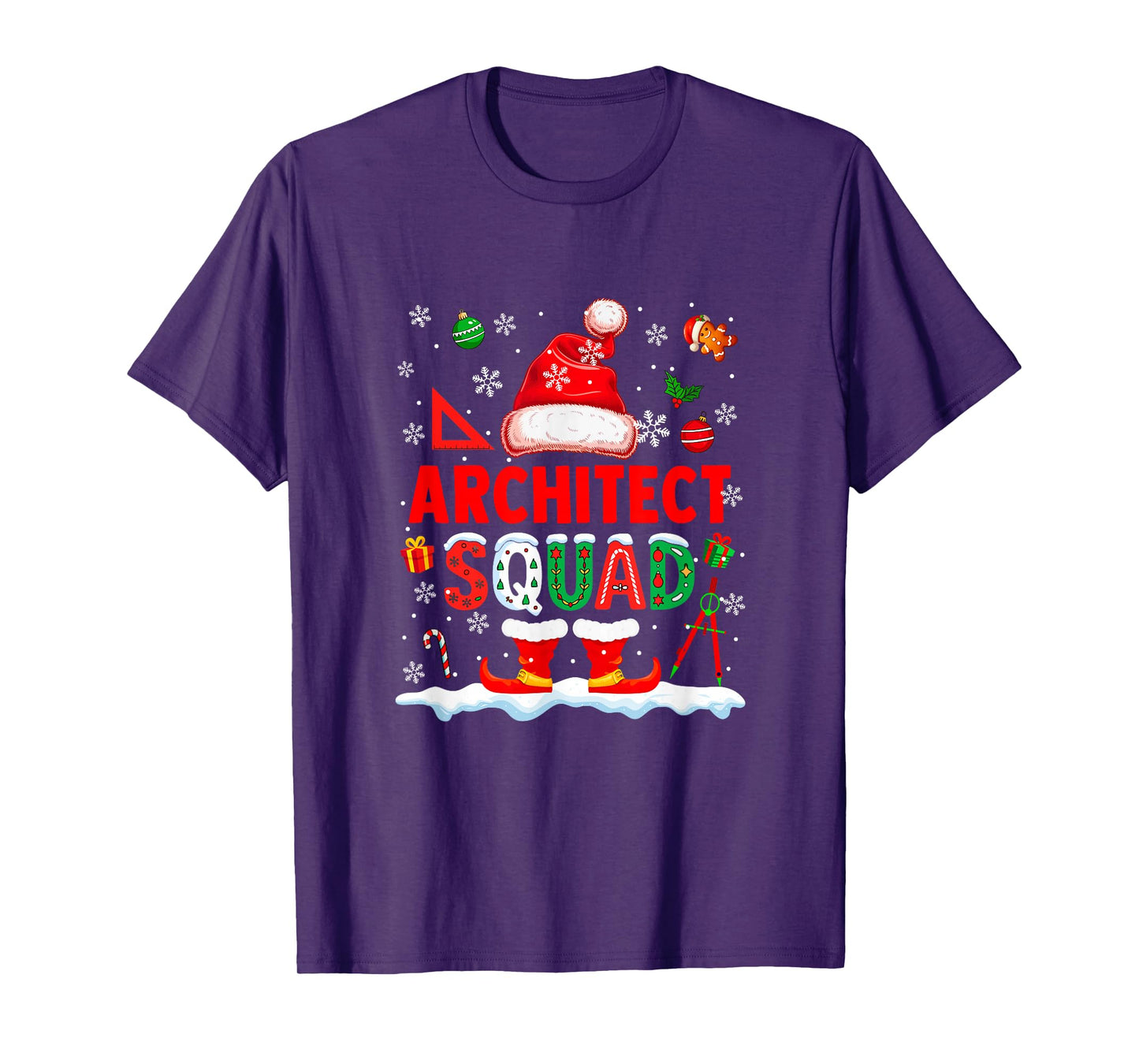 Architect Squad Men Job Christmas Santa Costume Bow Tie T-Shirt