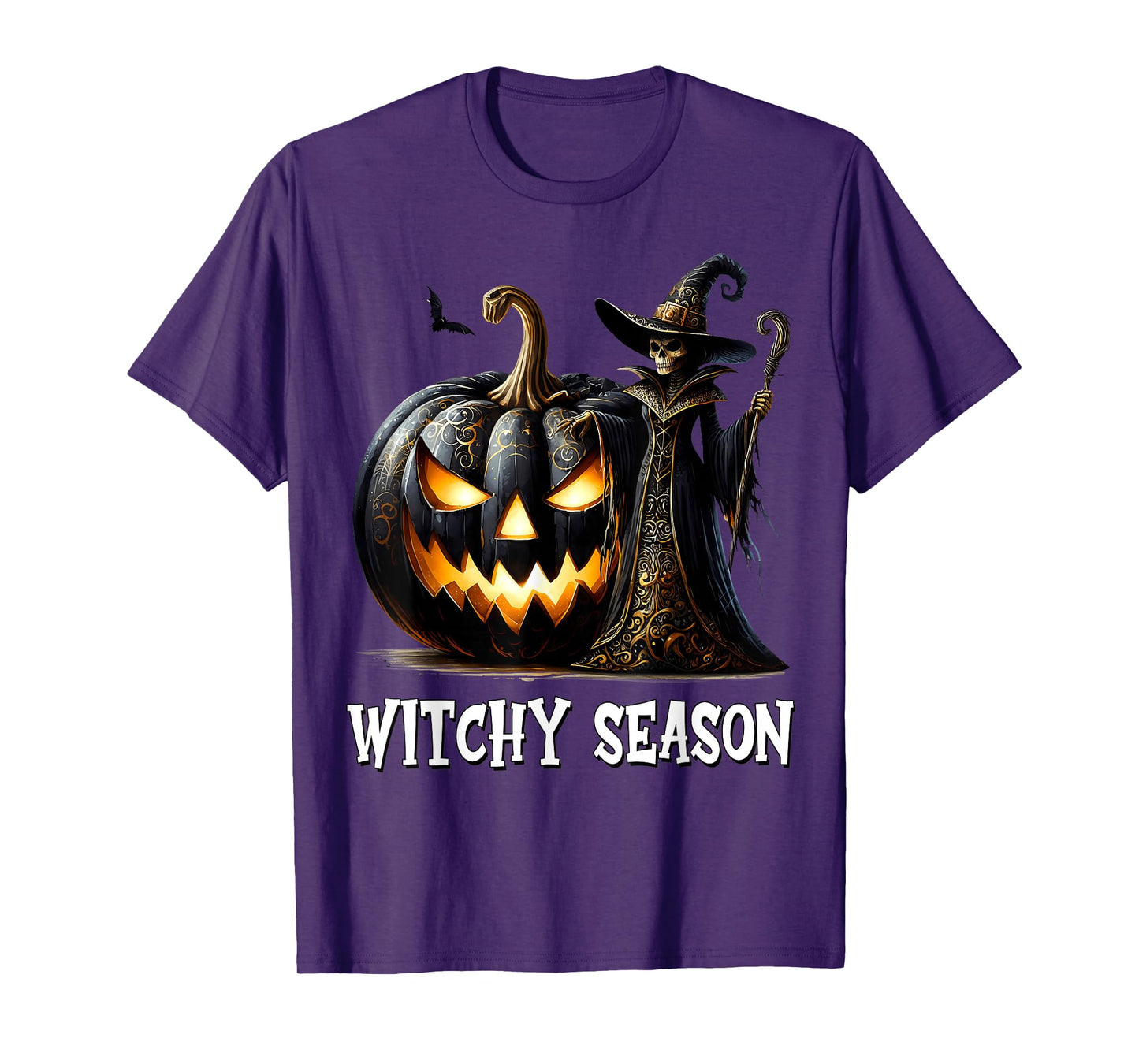Jack O Lantern Halloween Skeleton Witch for Witchy Season T-Shirt