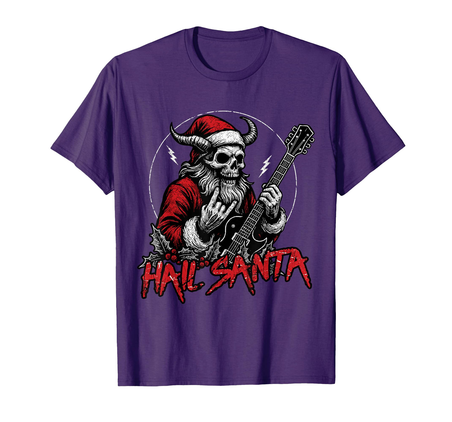 Hail Santa Heavy Pagan Happy Solstice Gothic Metal Christmas T-Shirt