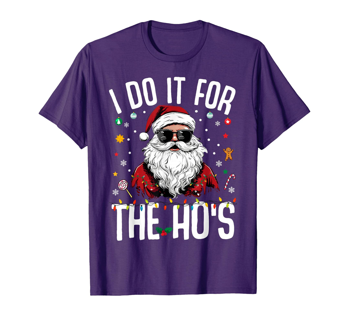 Funny Christmas Santa Claus I Do It for The Hos Cute Xmas T-Shirt