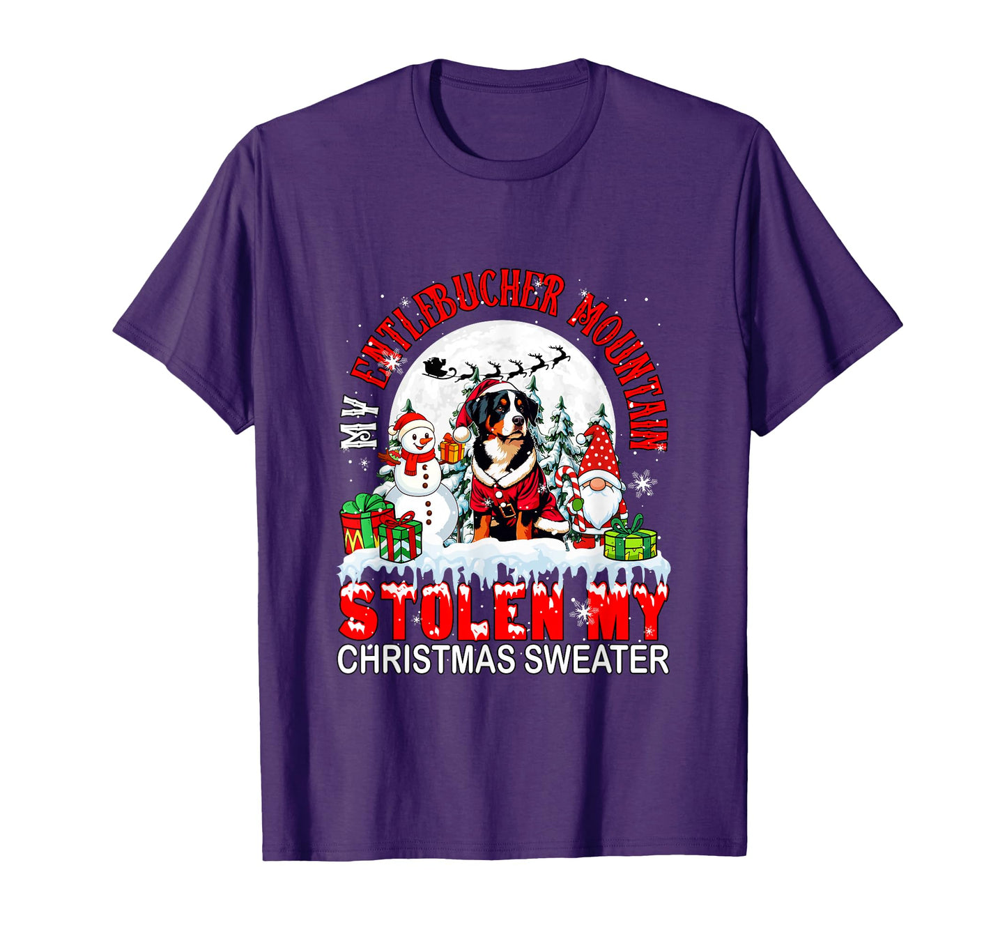 My Entlebucher Mountain Stolen Christmas Sweater Santa Dog T-Shirt
