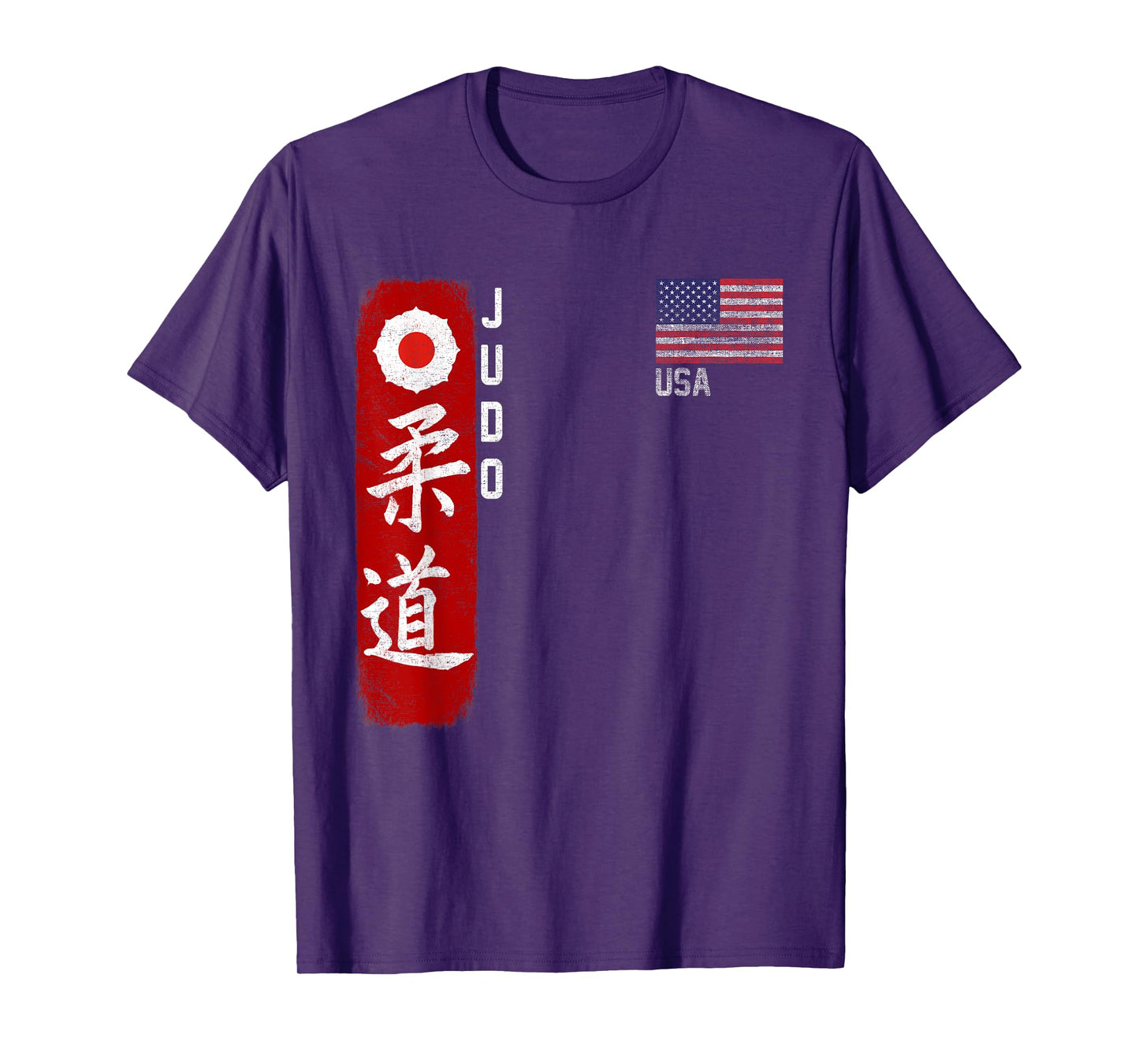 Judo Usa American flag Judoka Dojo Martial art America kanji T-Shirt for Women Men