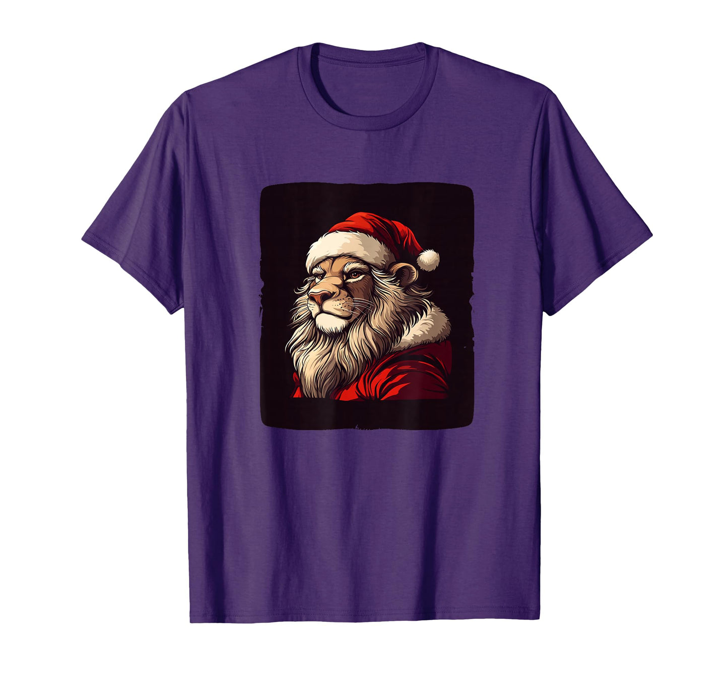 Funny Lion in Santa Hat Ready for a Jolly Celebration T-Shirt