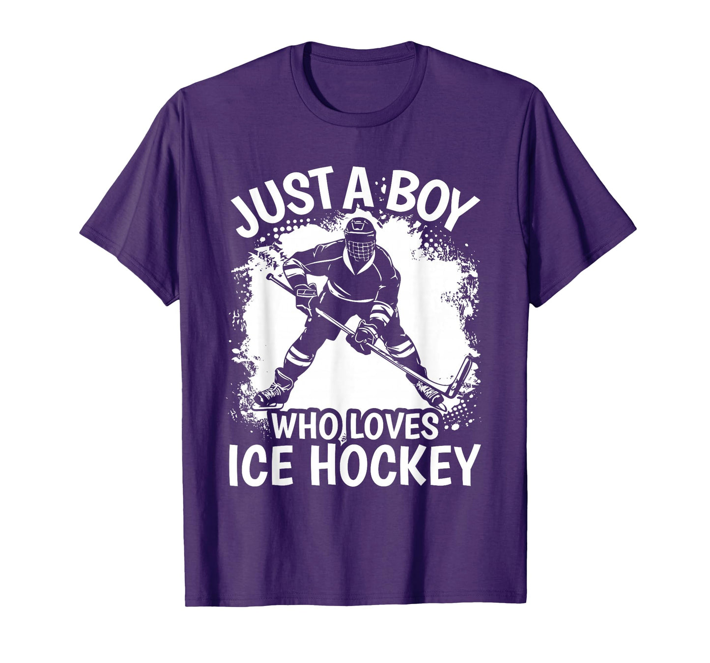 Just A Boy Who Loves Ice Hockey Vintage Boys Kids T-Shirt
