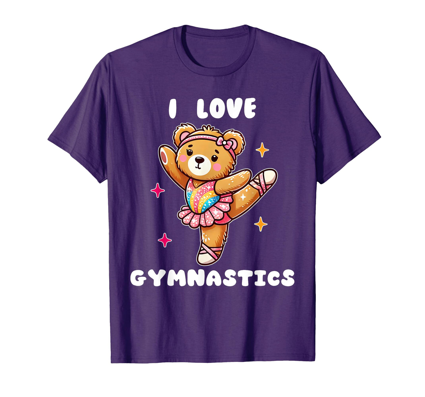 I Love Gymnastic Teddy Bear Gymnastics Cute Tiny Gymnast T-Shirt