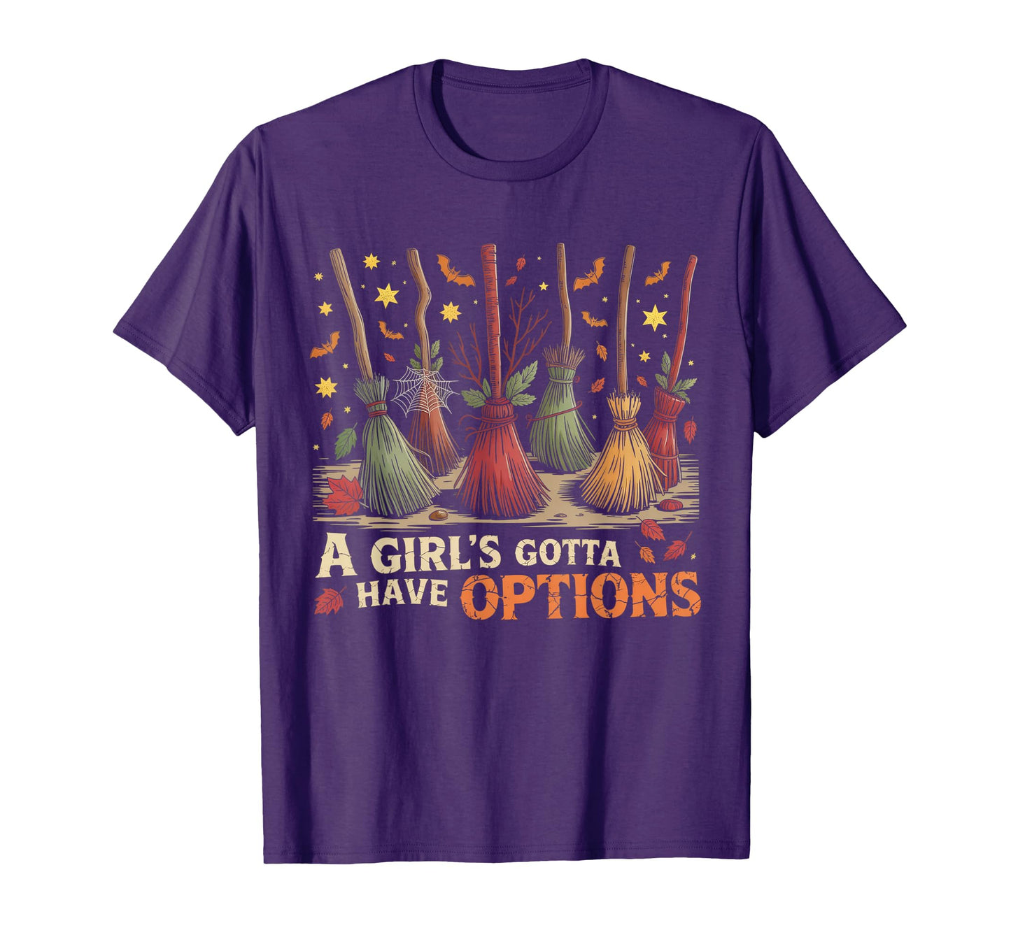 Retro a Girl’s Gotta Have Options Spooky Witches Halloween T-Shirt