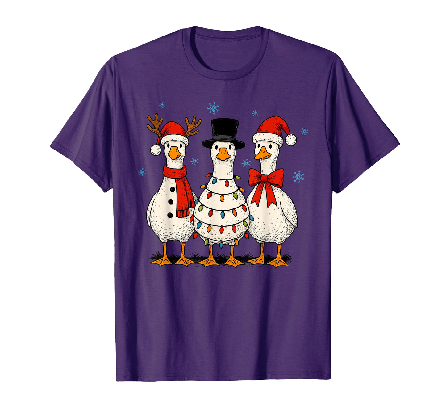 Goose Squad Christmas Light Reindeer Crew Xmas Matching T-Shirt