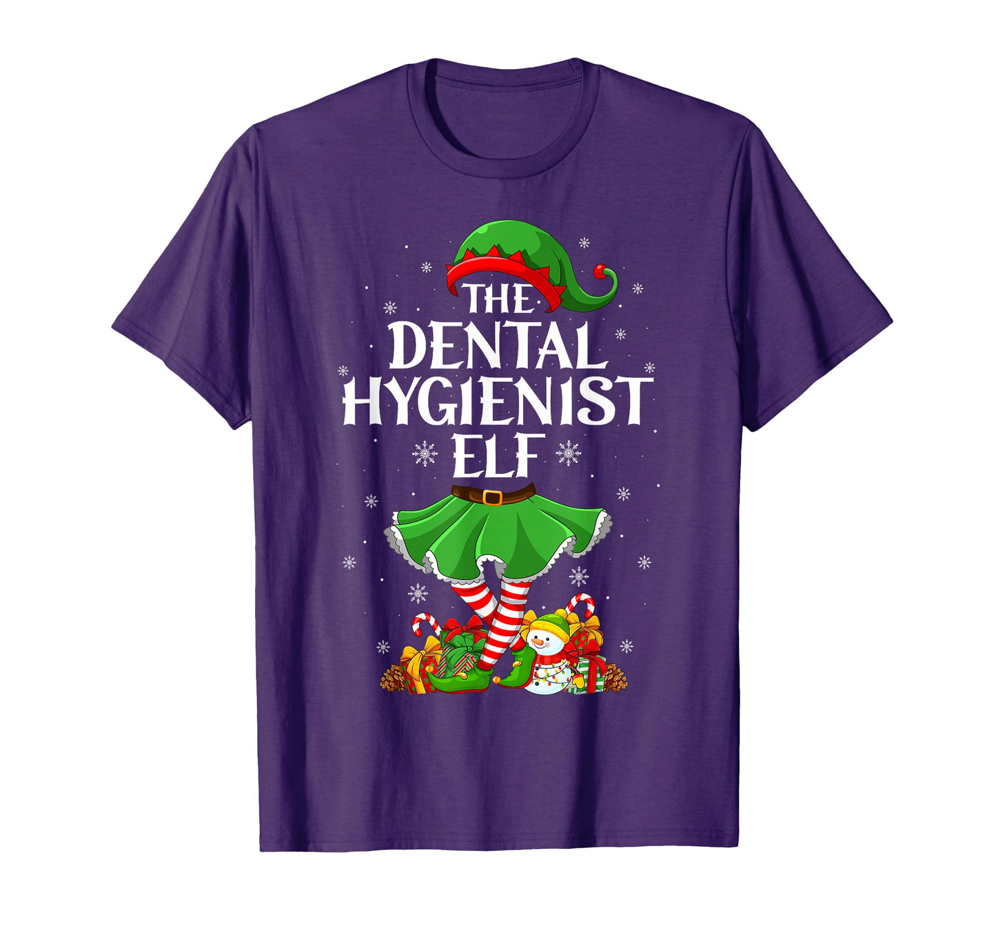 Dental Hygienist Elf Christmas Family Elf Squad Girls Women T-Shirt