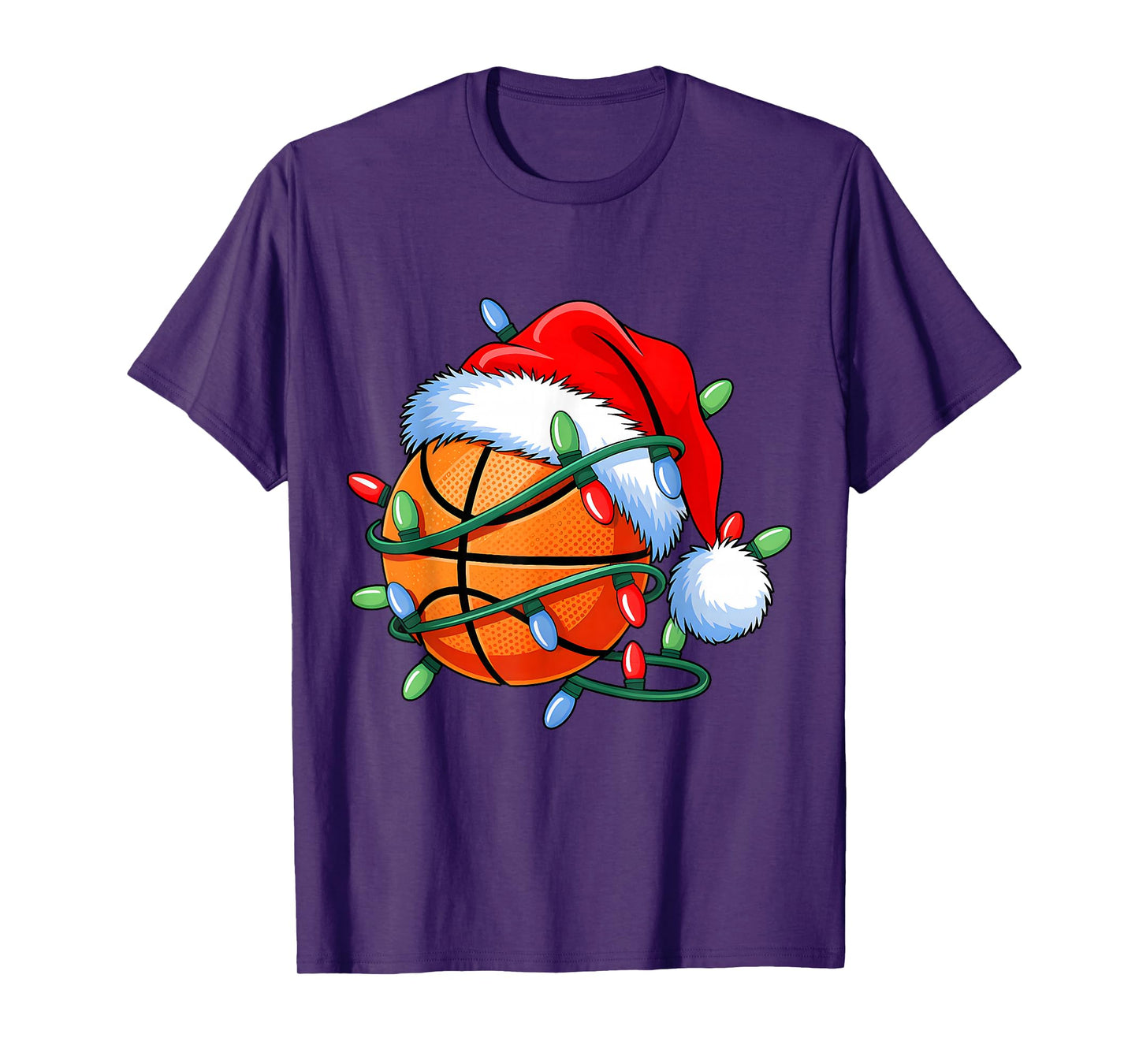 Basketball Ball Santa Hat Xmas Christmas Basketball Lover T-Shirt