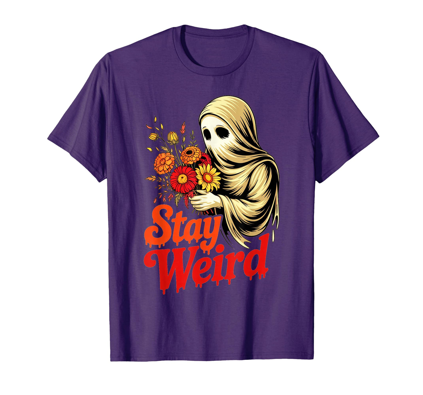 Cute Boo Stay Weird Funny Sayings Cute Halloween Women Men T-Shirt