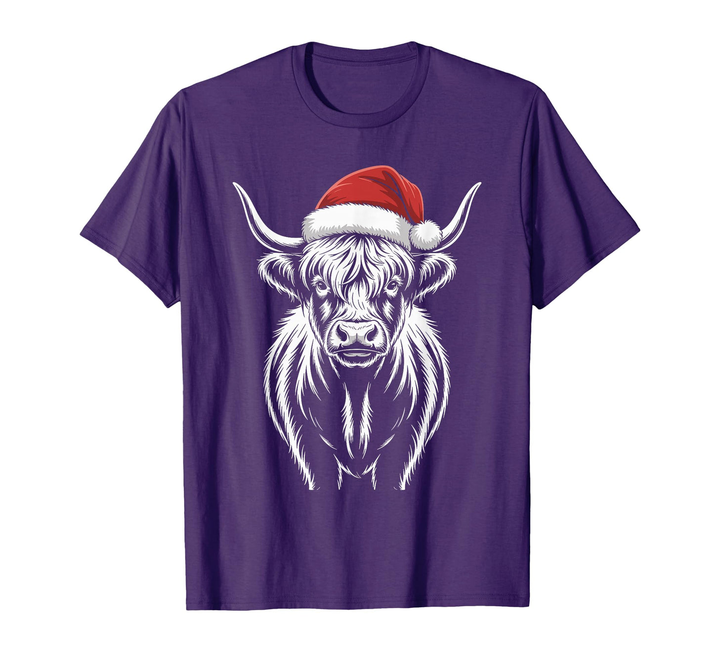 Highland Cow Santa Hat Christmas Highland Cattle Xmas T-Shirt