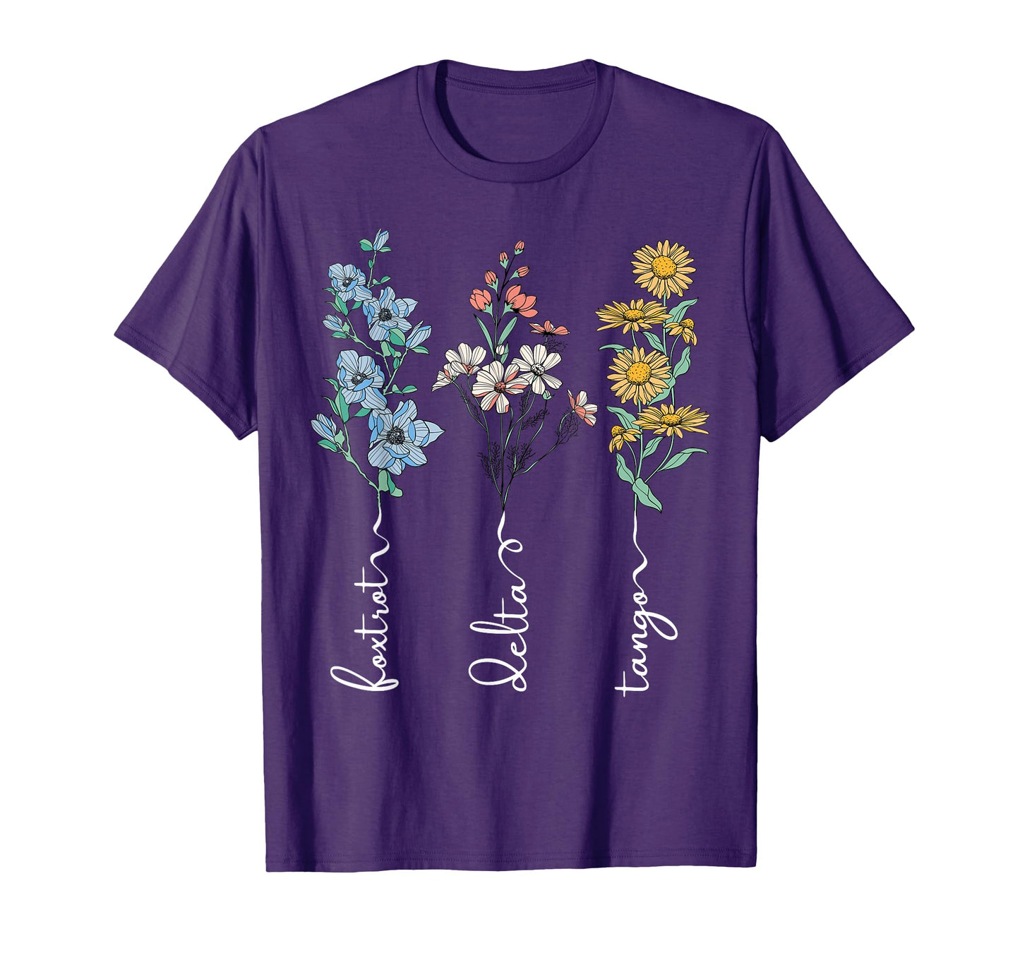 Retro Foxtrots Deltas Tangos Flower T-Shirt