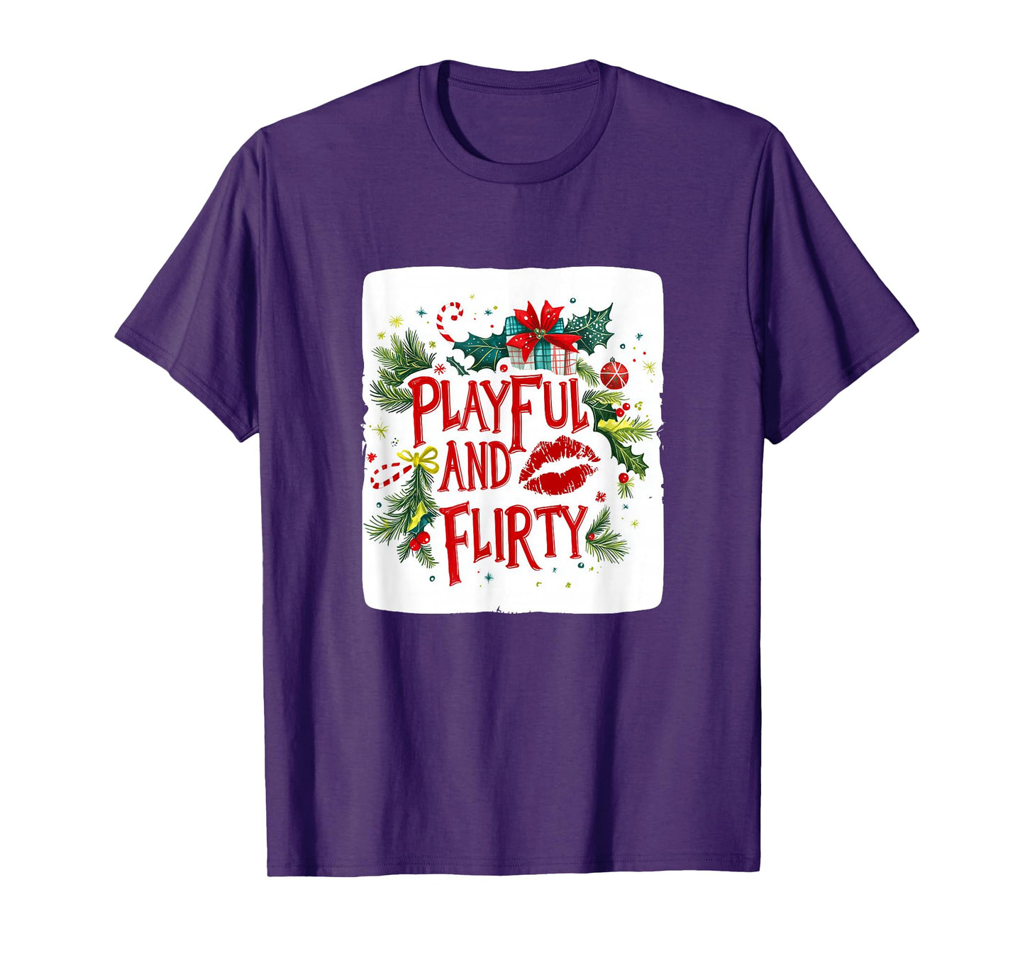 Playful and Flirty Santa Look for Naughty Christmas T-Shirt