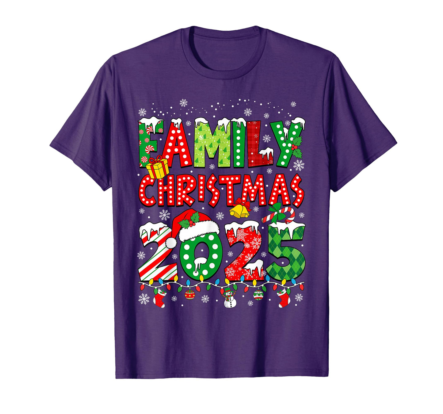 Family Christmas 2025 Matching Squad Santa Elf Funny Xmas T-Shirt