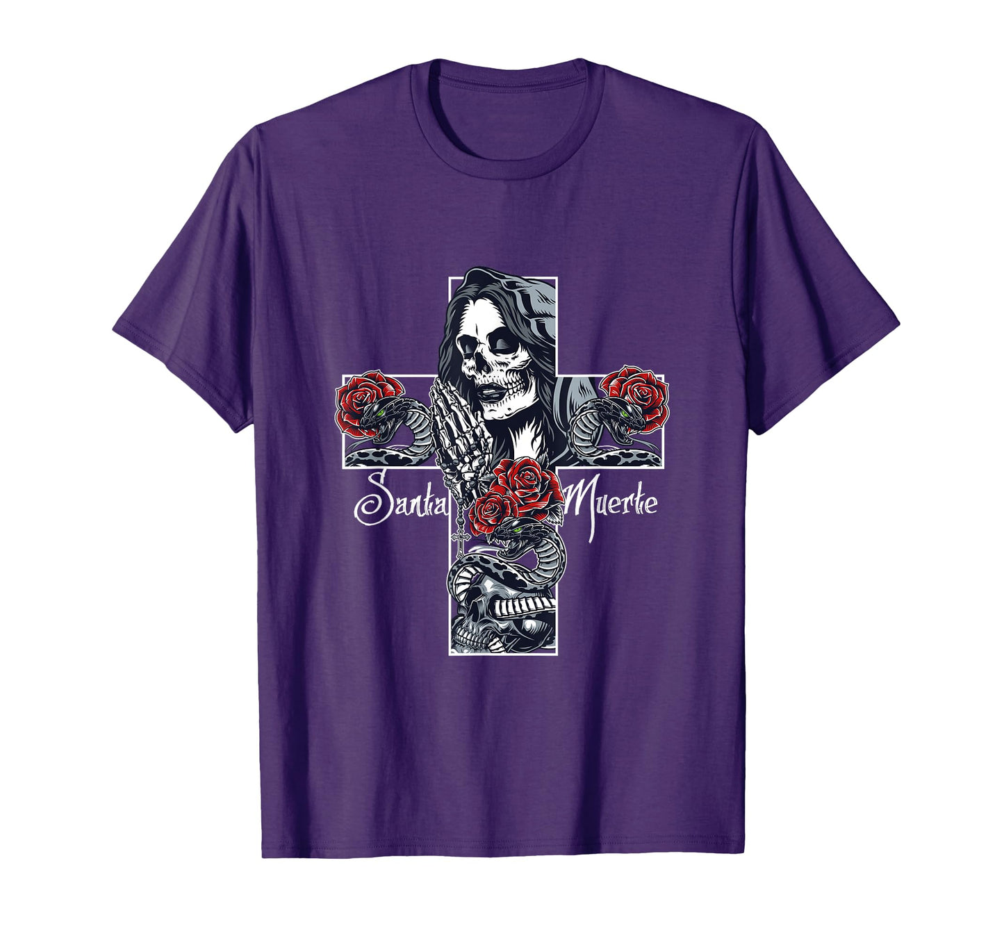 Skull Santa Muerte Cross T-Shirt
