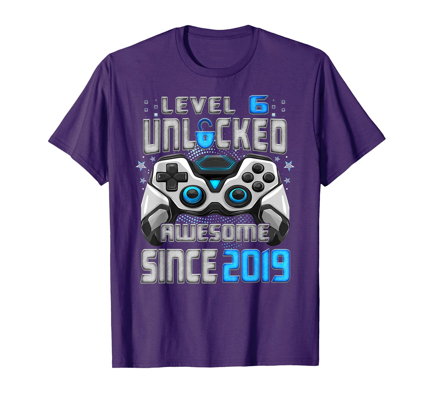 6th Birthday Level 6 Unlocked Awesome 2019 Video Gamer T-Shirt
