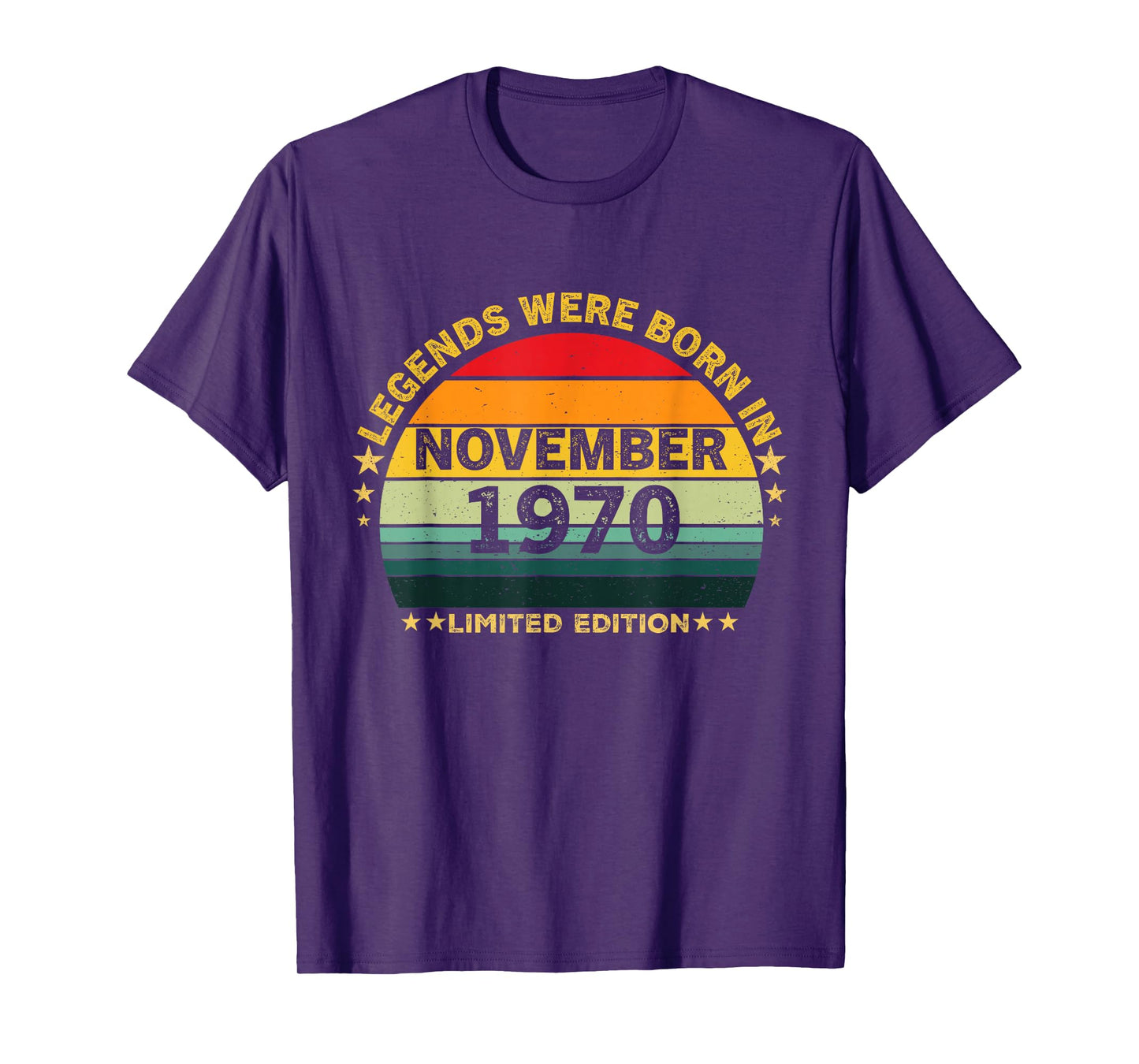 Vintage 55th Birthday Legends were Born in November 1970 T-Shirt