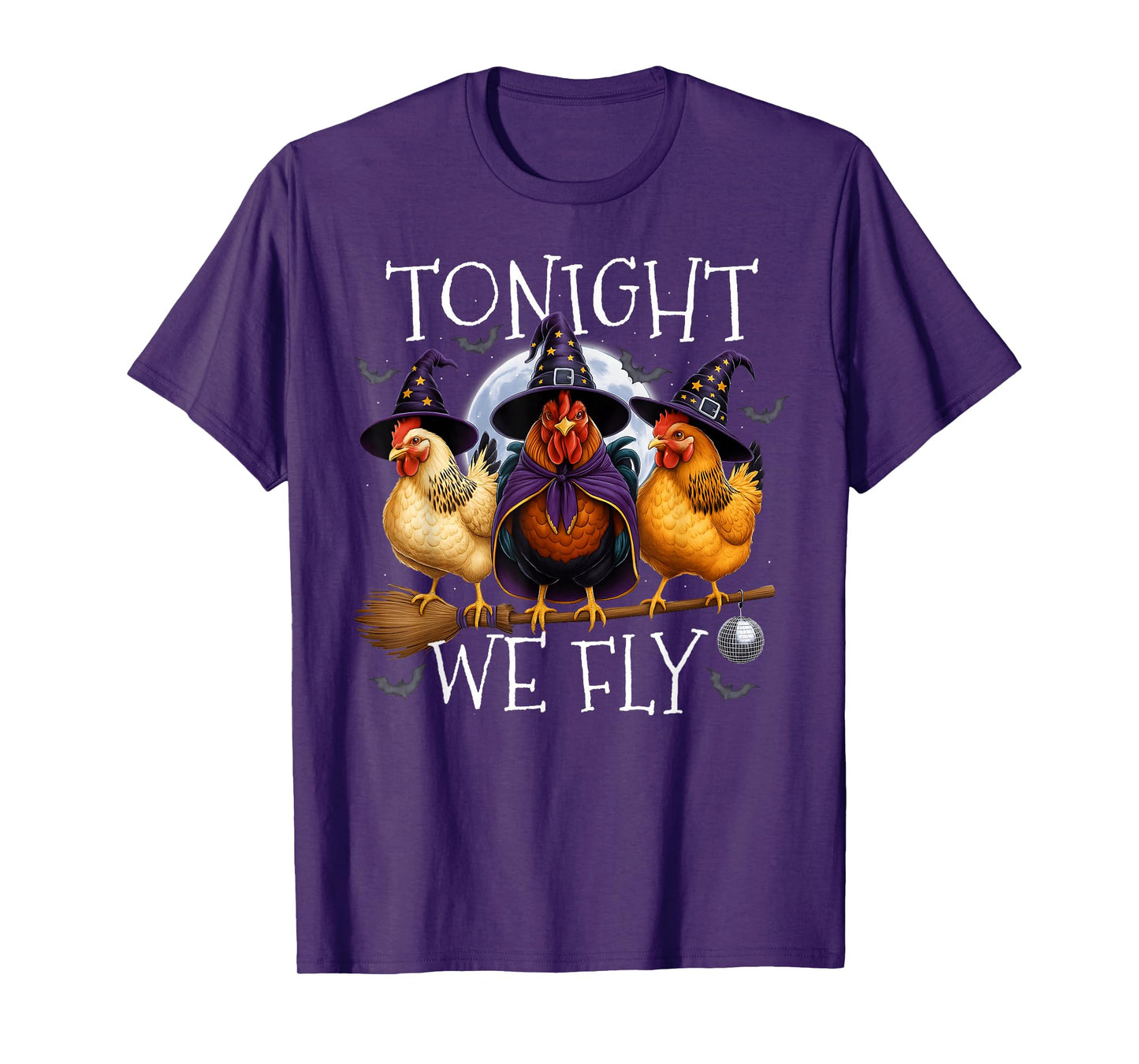 Funny Tonight We Fly Chicken Spooky Season Halloween Farm T-Shirt