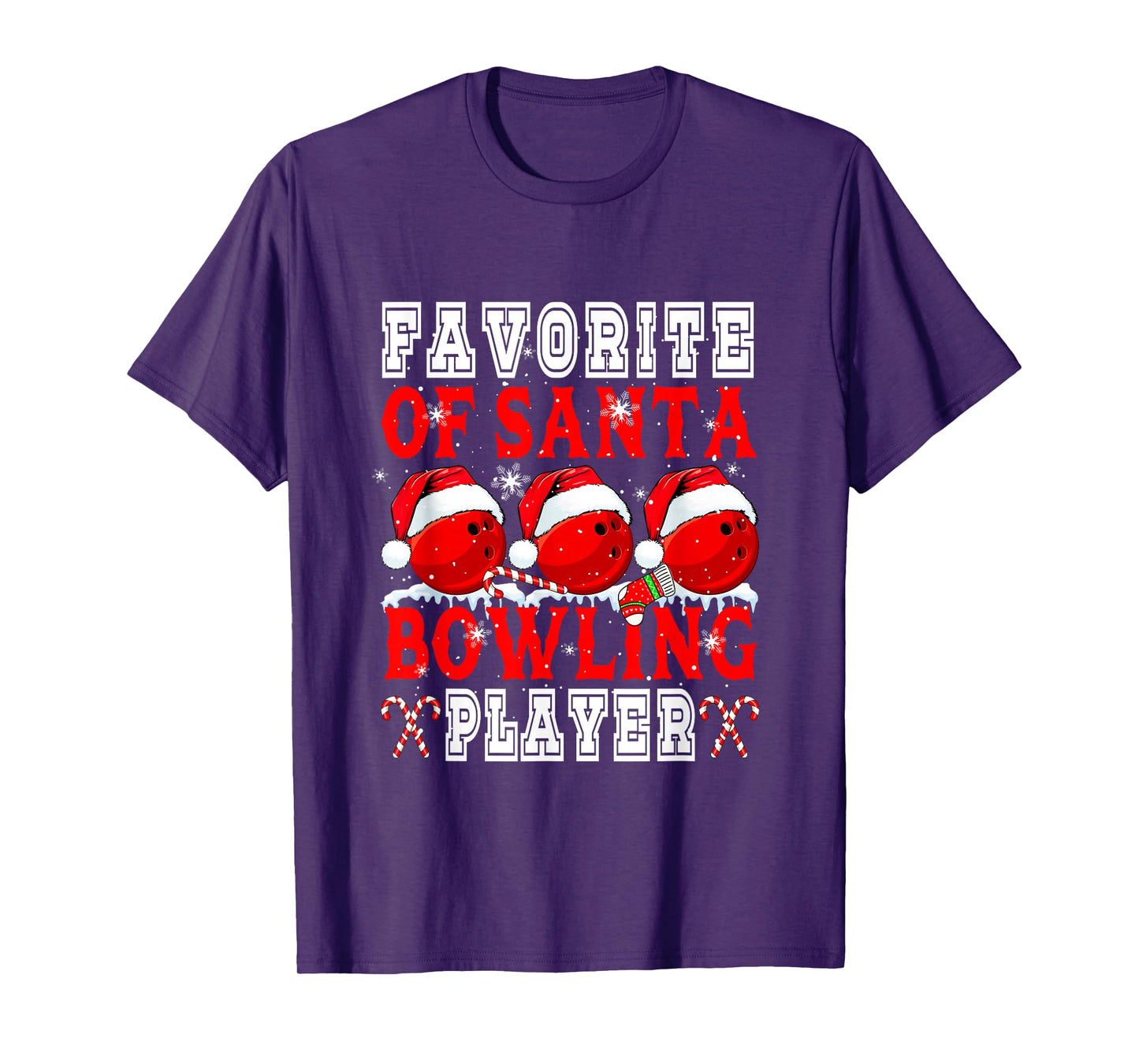 Favorite of Xmas Santa Funny Bowling Player Matching Team T-Shirt