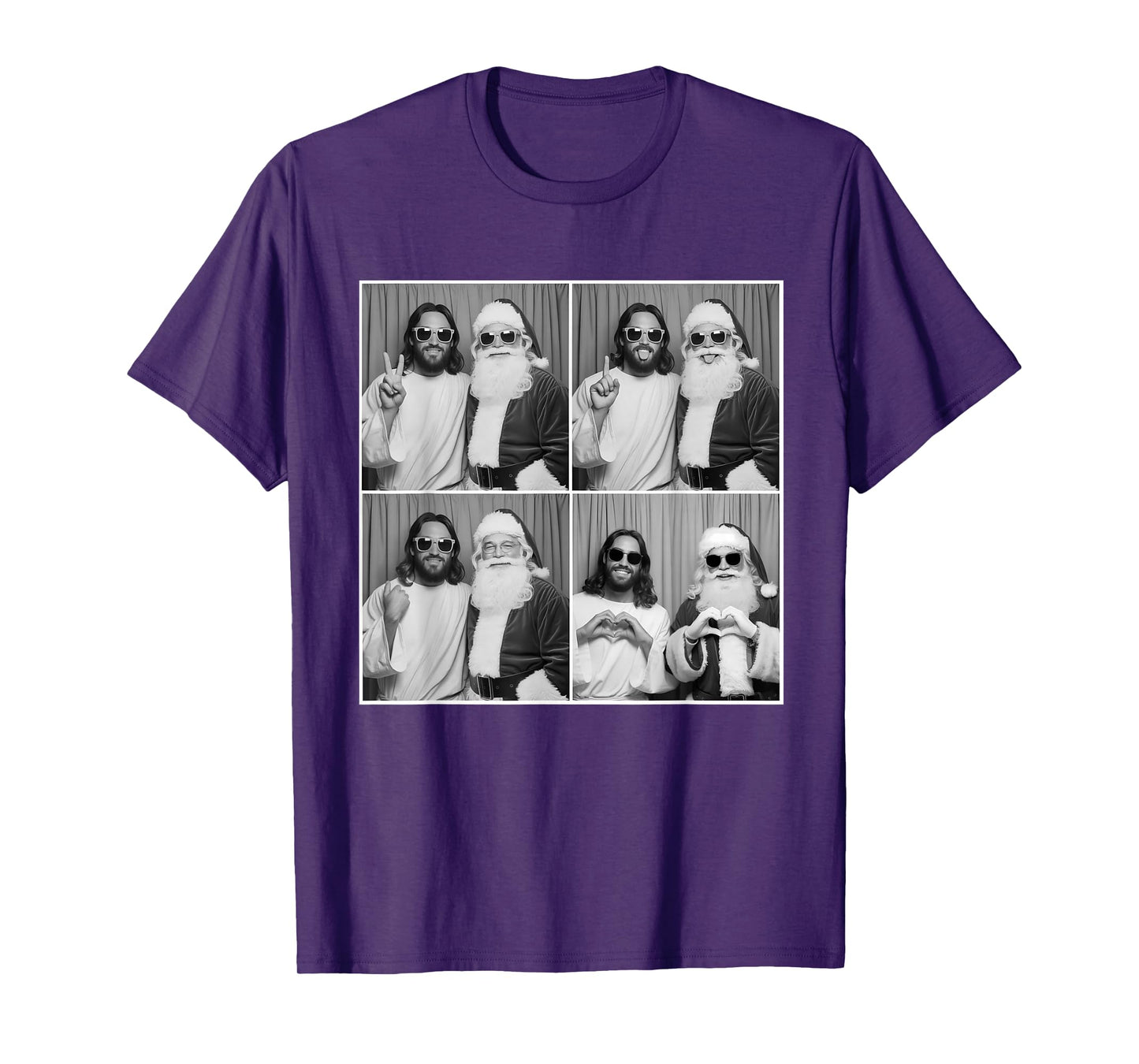 Funny Santa Claus and Jesus photobooth Photo Christmas T-Shirt