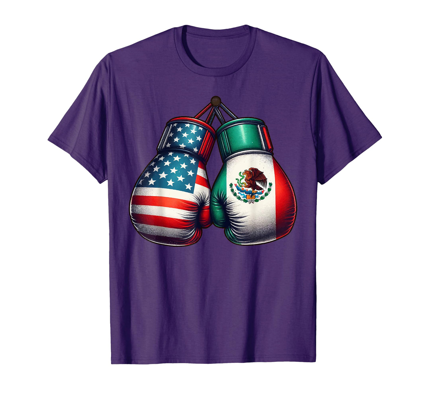 Vintage style boxing gloves with USA and Mexican flags great T-Shirt
