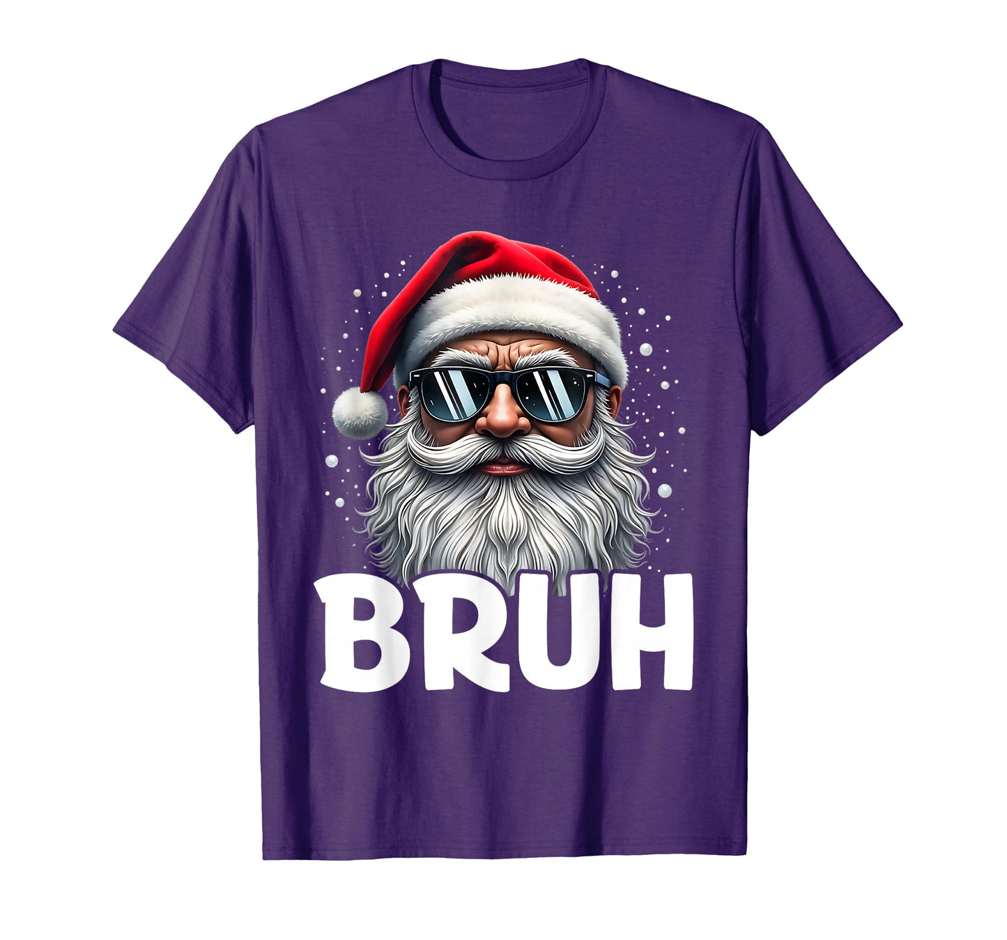 Bruh Funny Christmas Santa Claus Teens Boys Kids Xmas T-Shirt