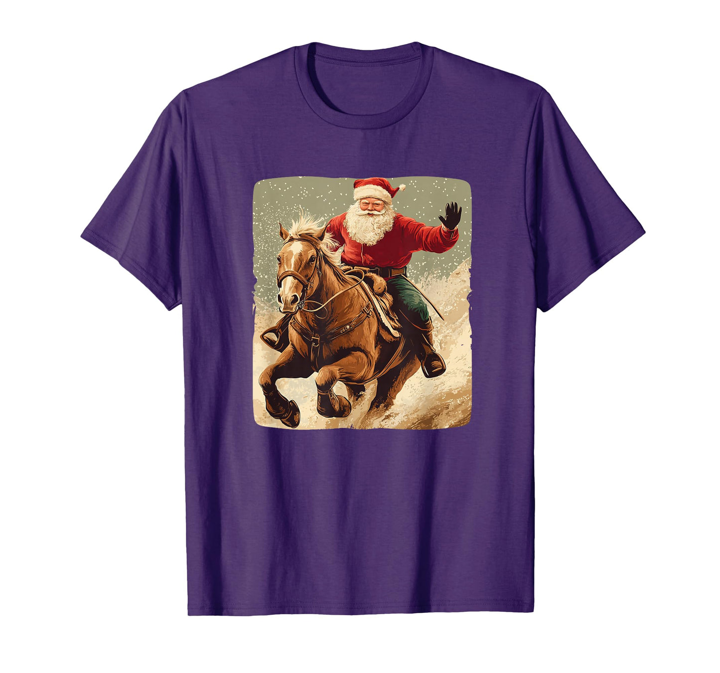 Great Horse Riding Santa Claus Costume for Boys and Girls T-Shirt