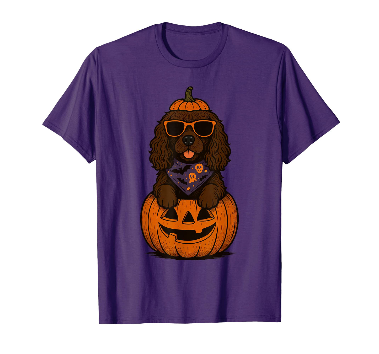 Spooky Boykin Spaniel Pumpkin Halloween Dog Lover T-Shirt