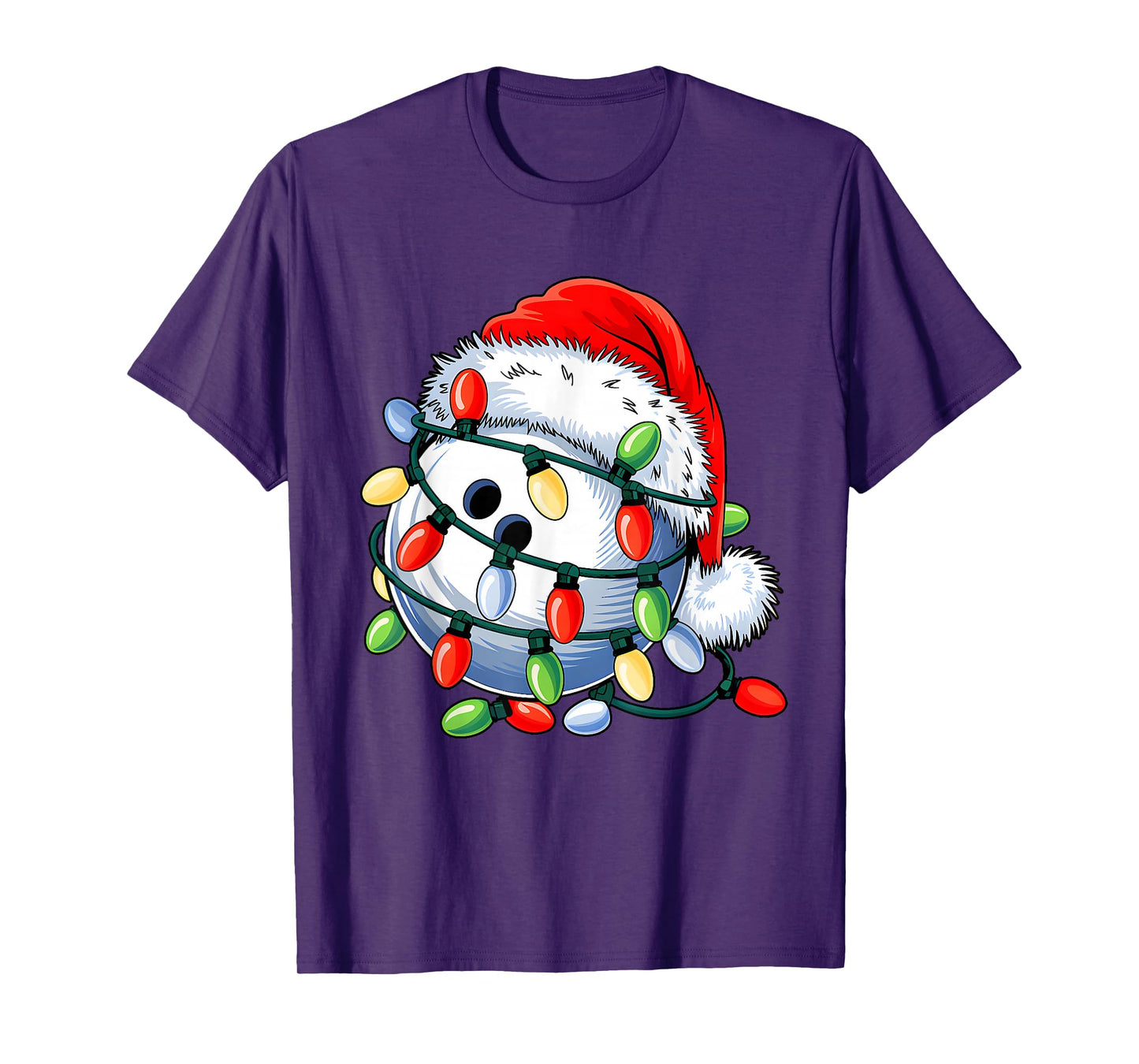 Bowling Ball Santa Hat Xmas Funny Christmas Bowling Lover T-Shirt