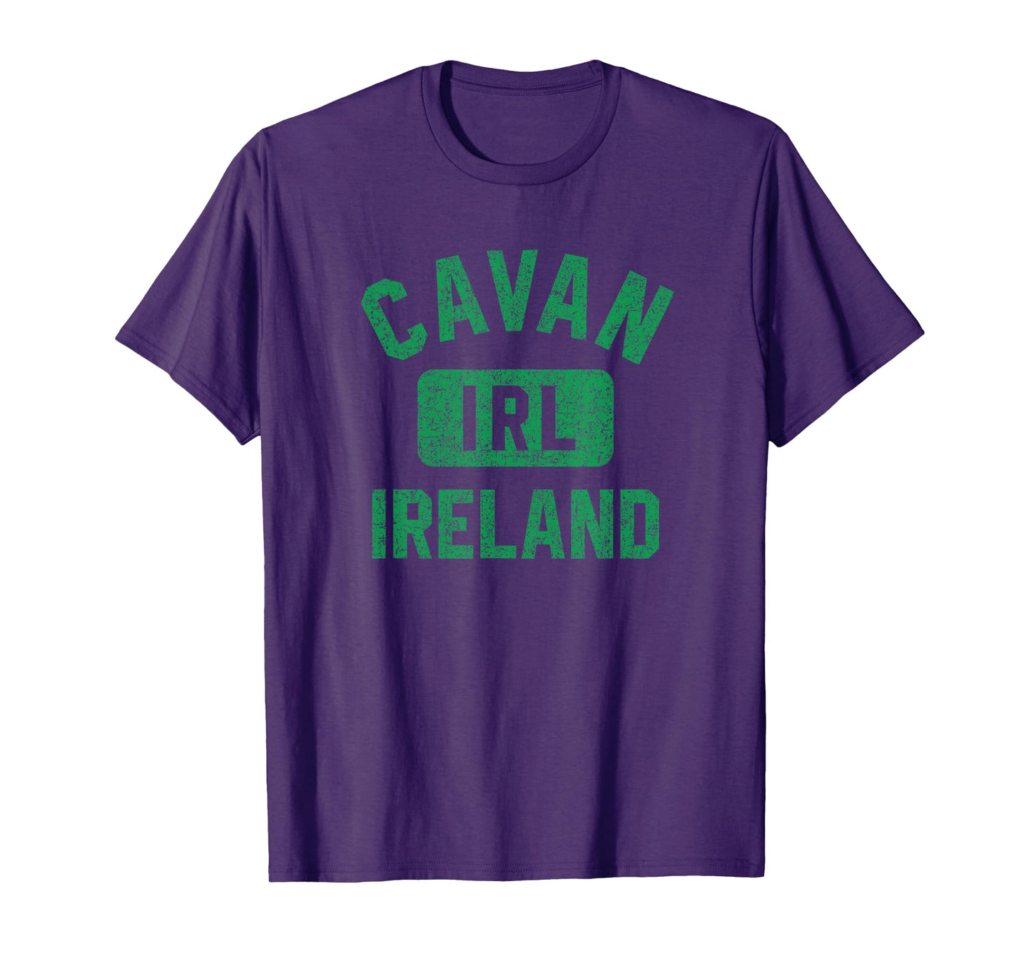 Cavan Ireland IRL Gym Style Distressed Green Print T-Shirt
