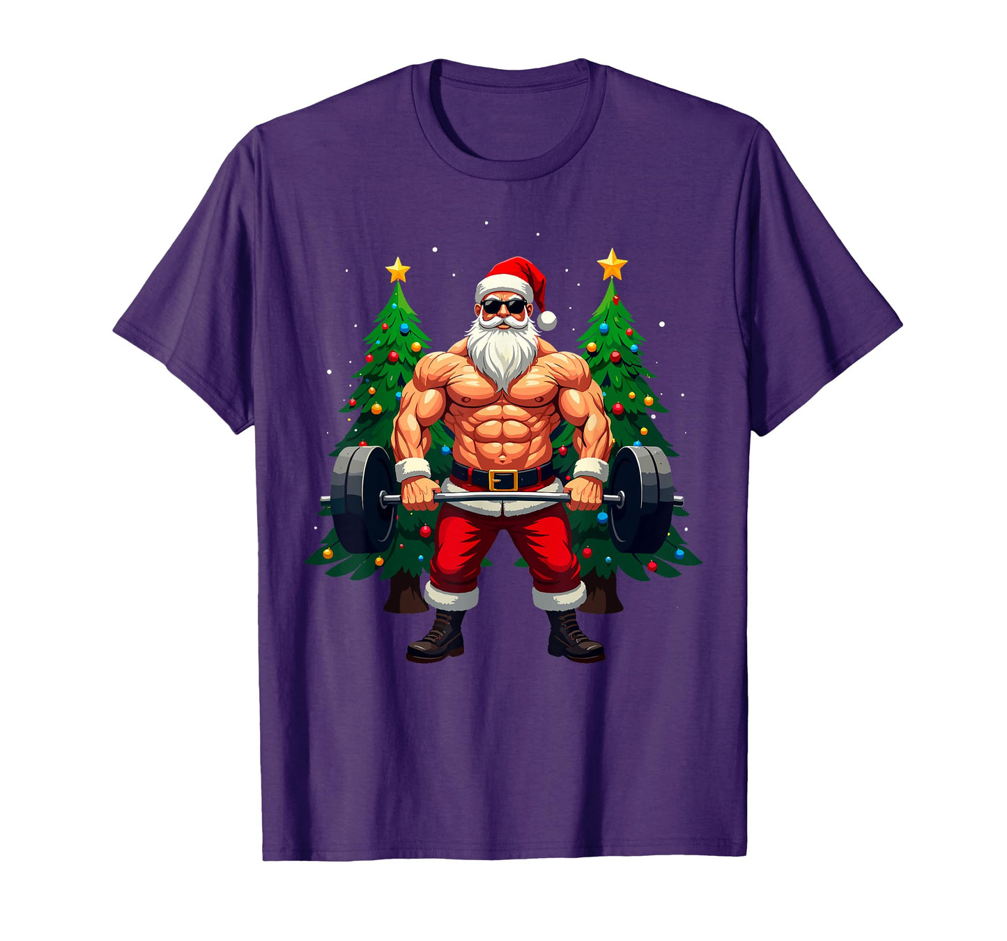 Muscle Santa Weightlifter Christmas Powerlifting Xmas Gym T-Shirt
