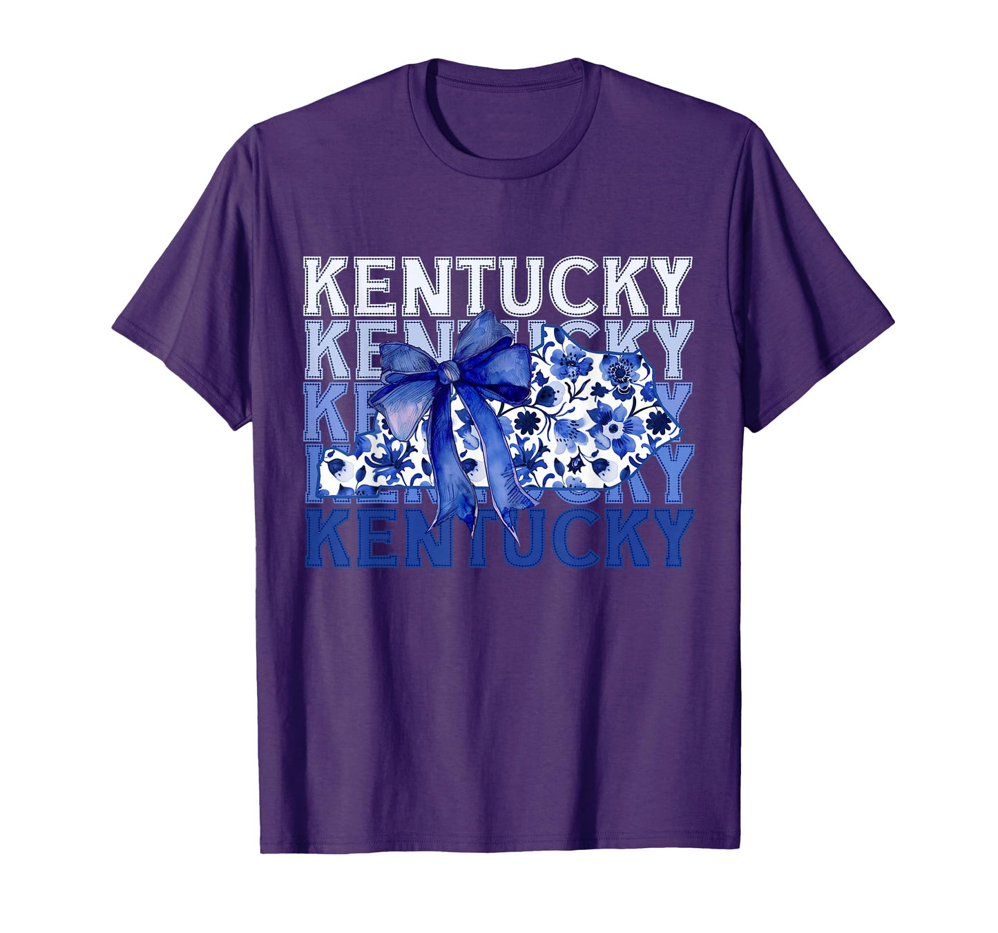 Coquette Blue Floral Bow Kentucky T-Shirt