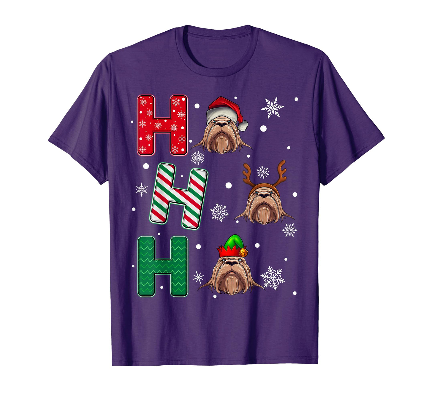Ho Ho Ho Walrus Animal Matching Santa Elf Xmas T-Shirt