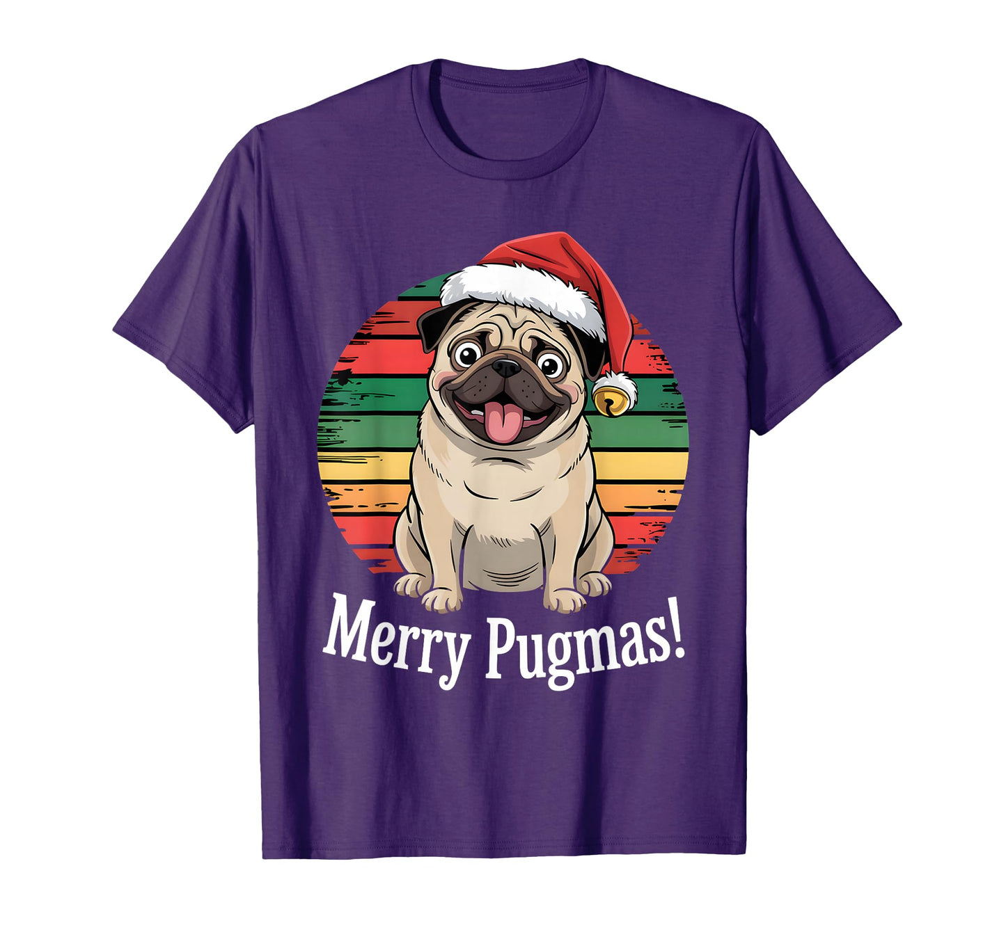 Funny Father Christmas Xmas Pug Puppy Dogs Party Costume T-Shirt
