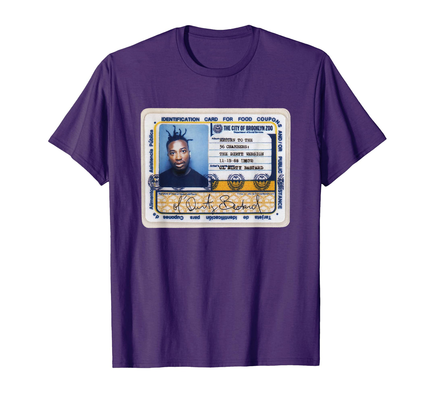 Ol' Dirty Bastard Return To The 36 Chambers ID Card ODB T-Shirt