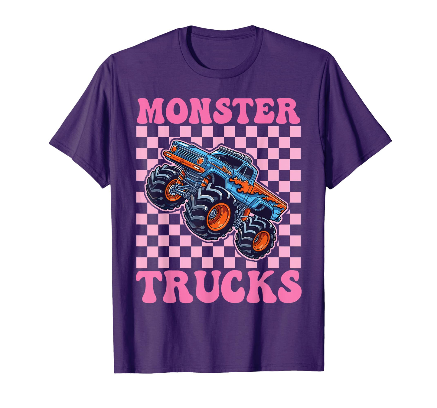 Monster Truck for Toddlers, Girl Monster Truck Retro Vintage T-Shirt
