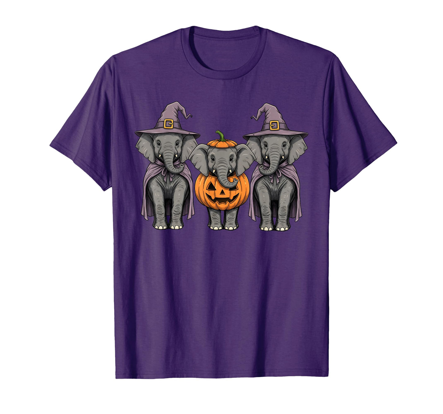 Spooky Ghost Elephant Pumpkin Halloween Safari Animal T-Shirt