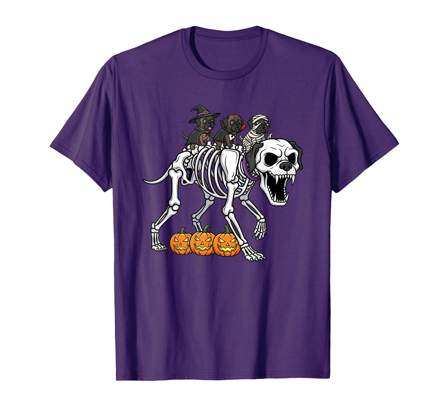 Mastiff Dog Skeleton Mummy Witch Halloween Kids Mens Womens T-Shirt