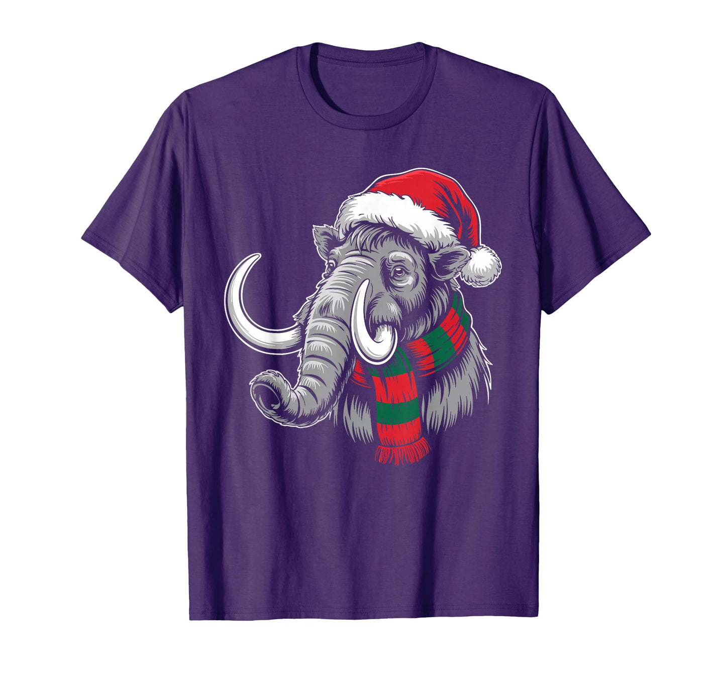 Woolly Mammoth Xmas Santa Hat Scarf Christmas Costume T-Shirt
