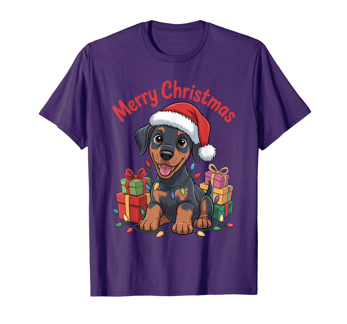 Cute Doberman Christmas Design Funny Dobie Dog Lover Holiday T-Shirt