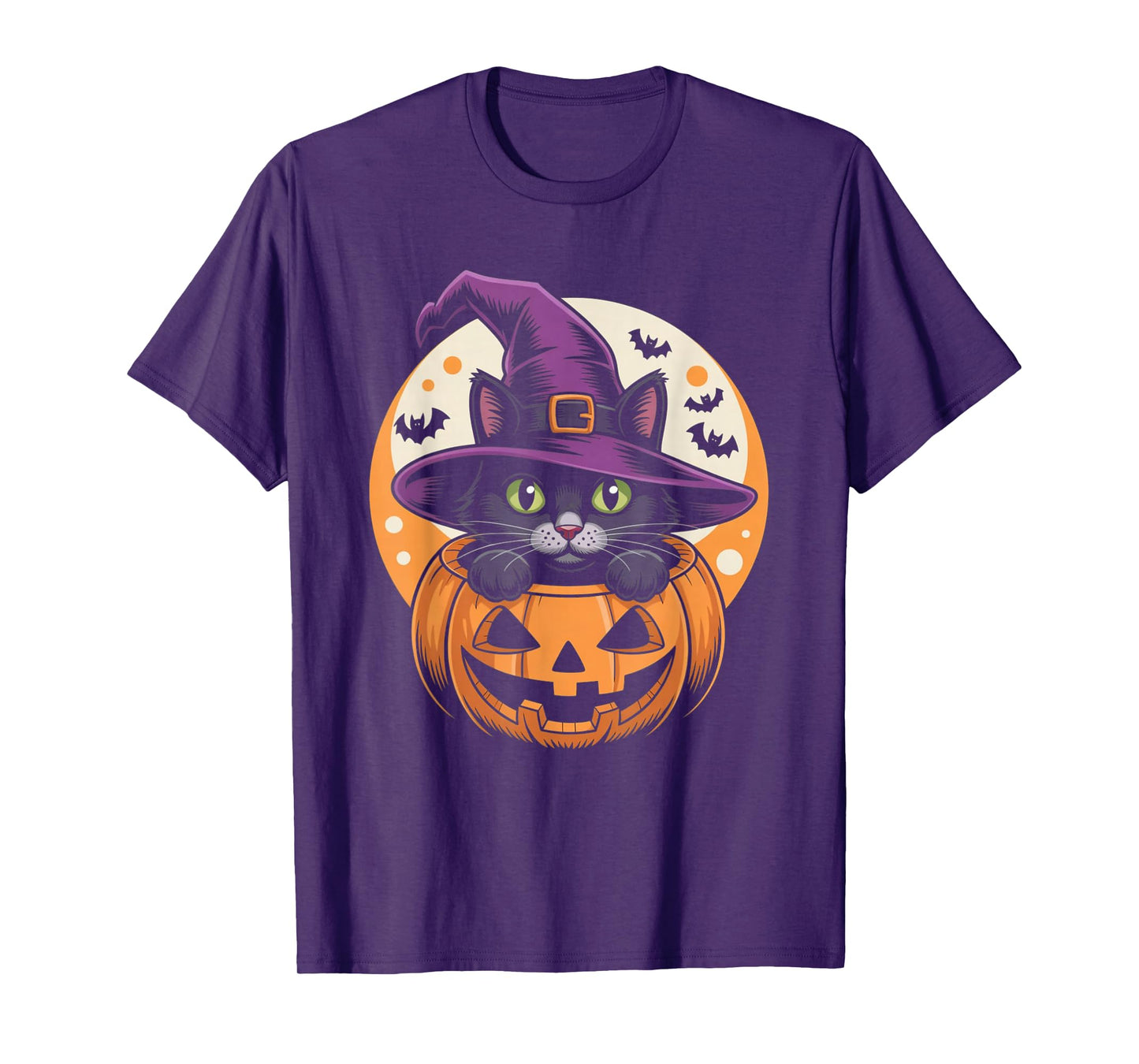 Cat Halloween Pumpkin Black Cat Scarry Spooky Gifts Kids T-Shirt