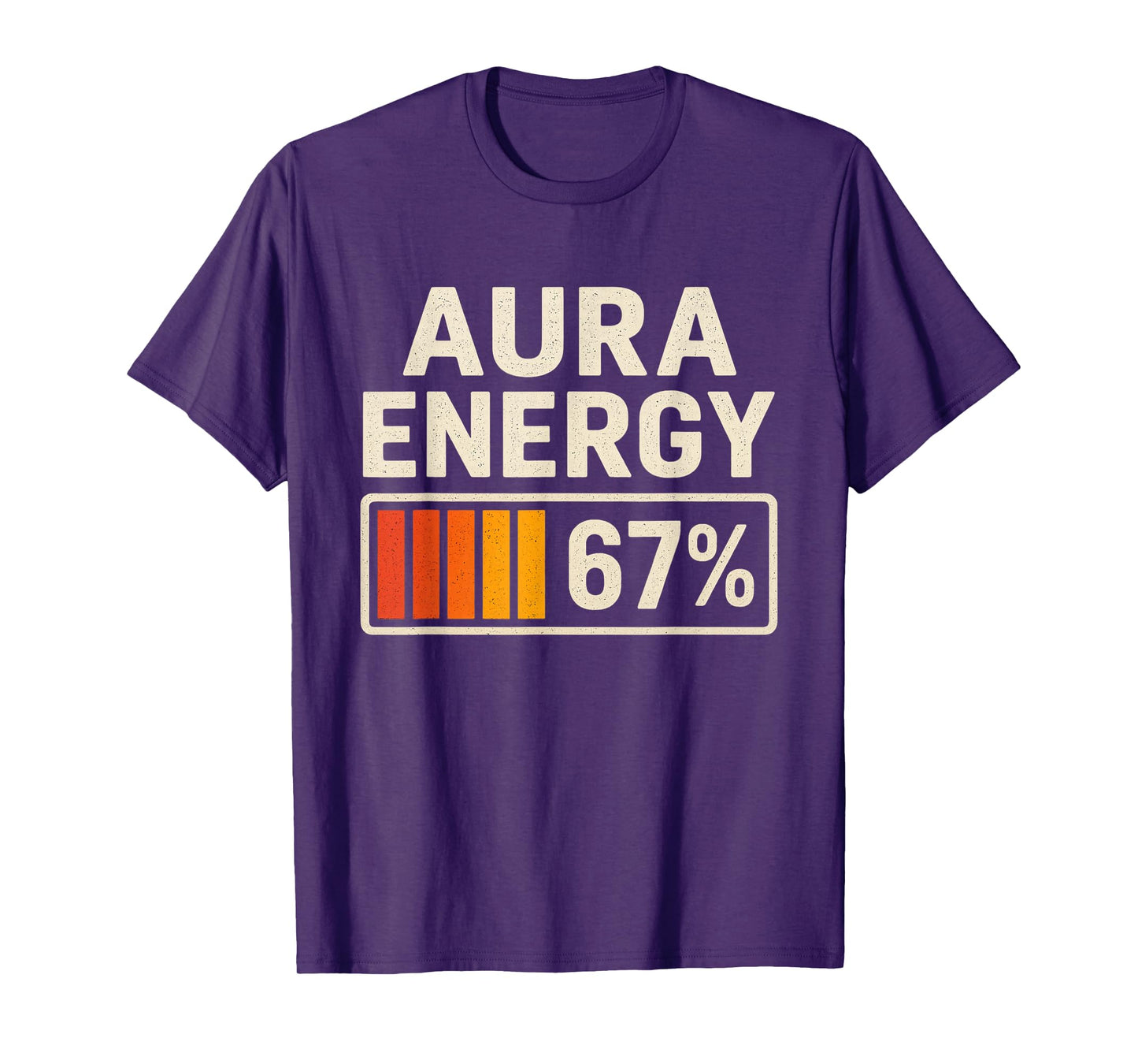 Aura Energy 67 Meme Funny Gen Alpha Slang Retro Vintage Men T-Shirt