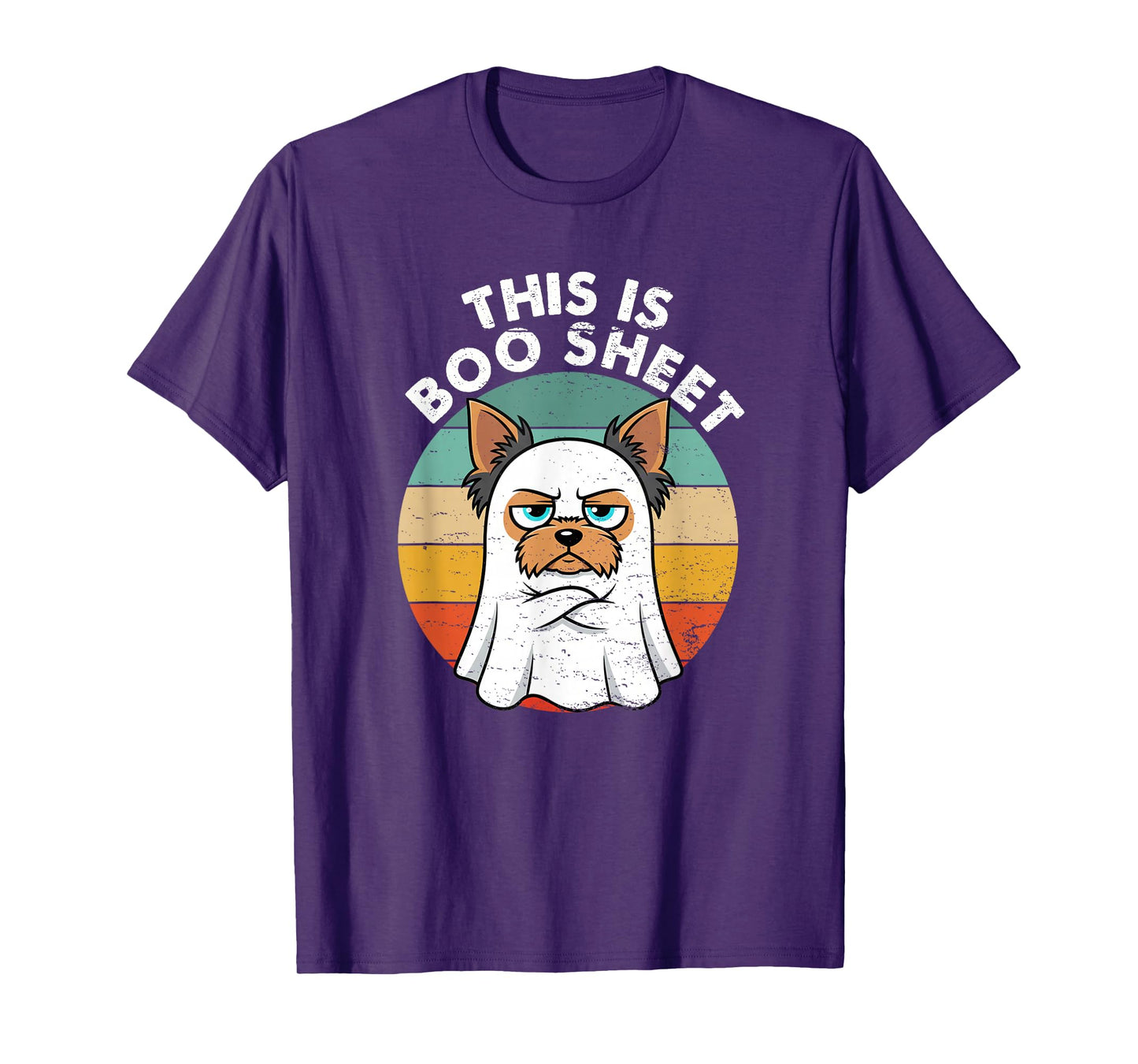 This is Boo Sheet Yorkshire Dog Retro Halloween Funny Dog T-Shirt