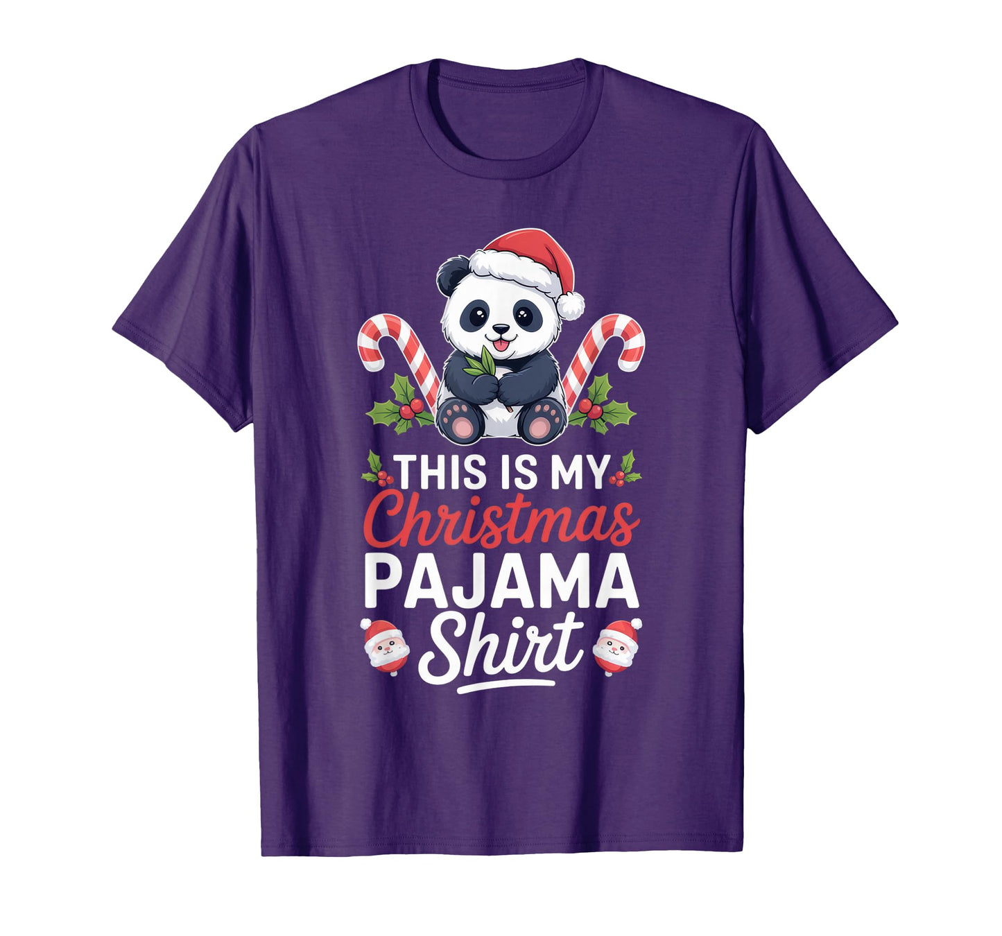 This is My Christmas Pajama Panda Funny Holiday Outfit T-Shirt